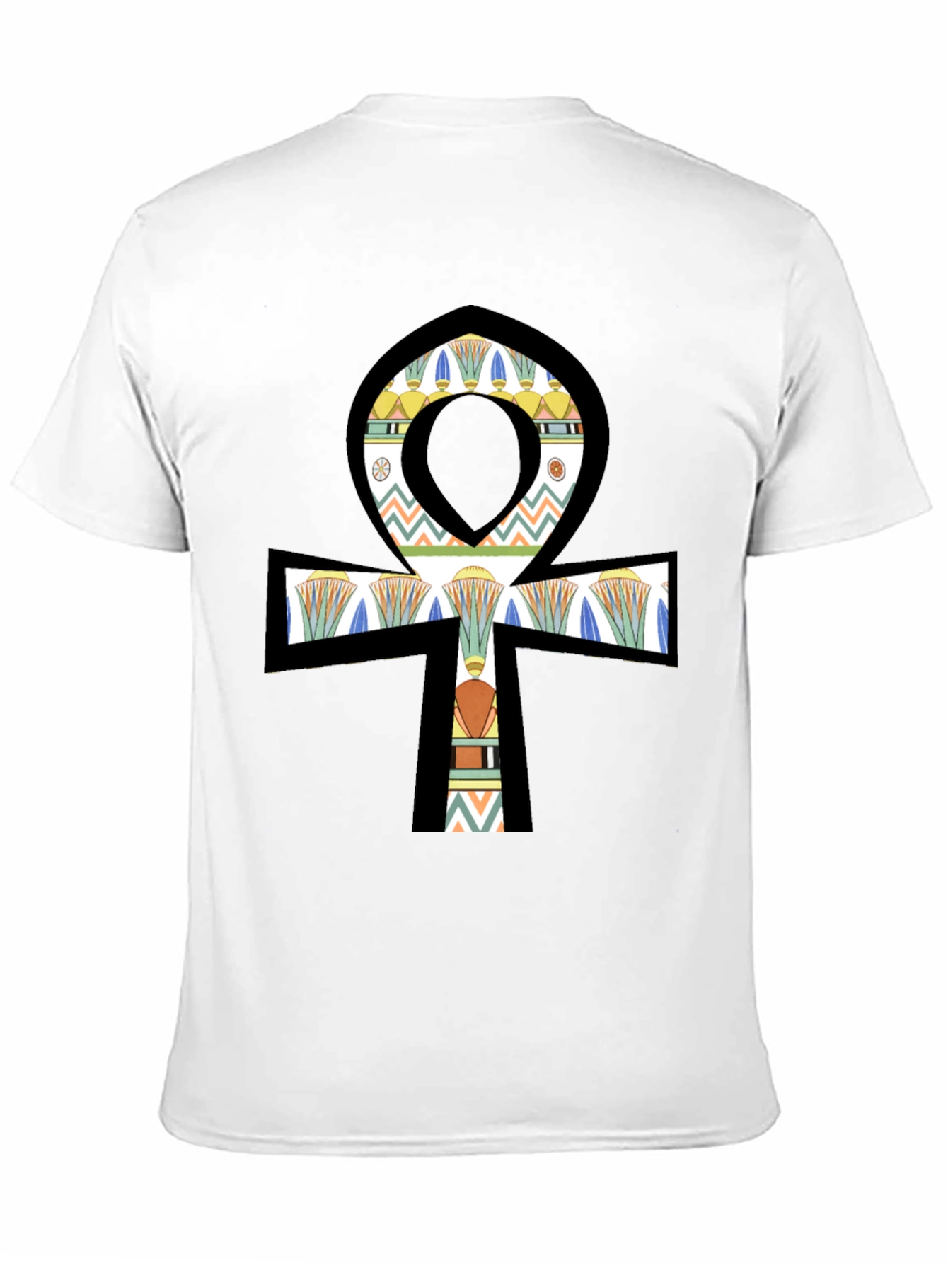 Egyptian Ankh Graphic Tee - Black Cotton Shirt