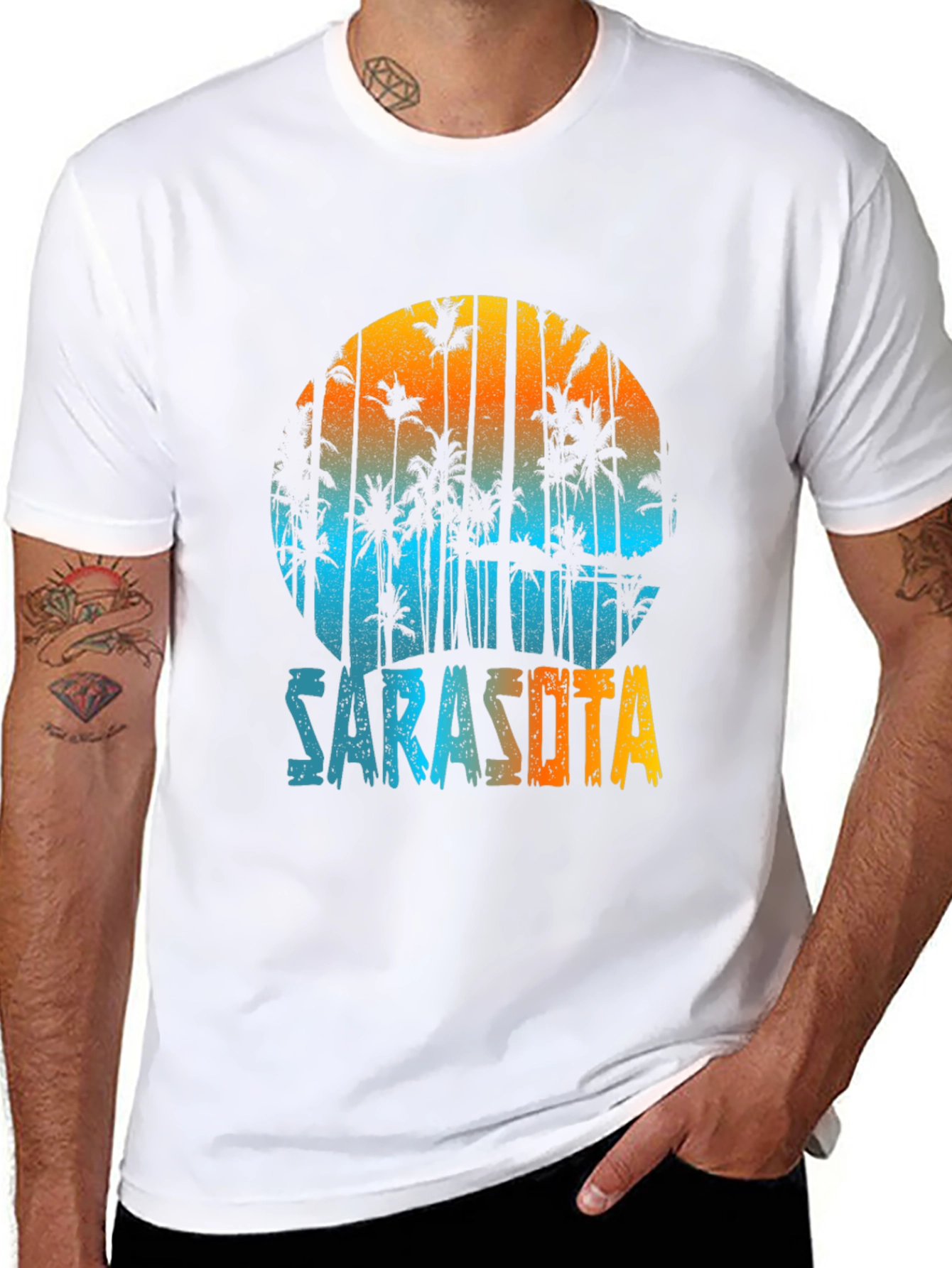 Sarasota Palm Sunset Graphic Tee