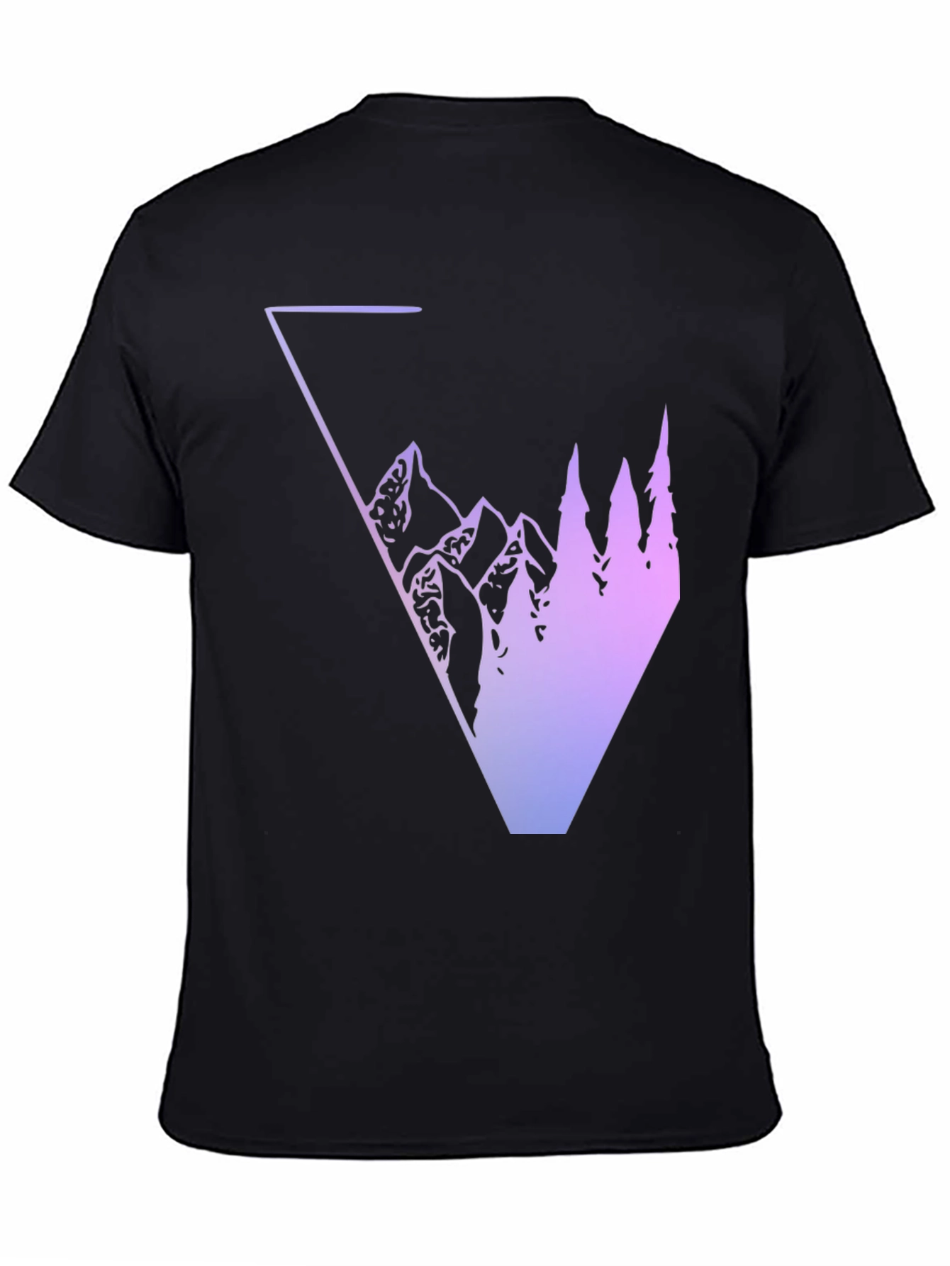 Geometric Mountain & Tree Graphic Tee