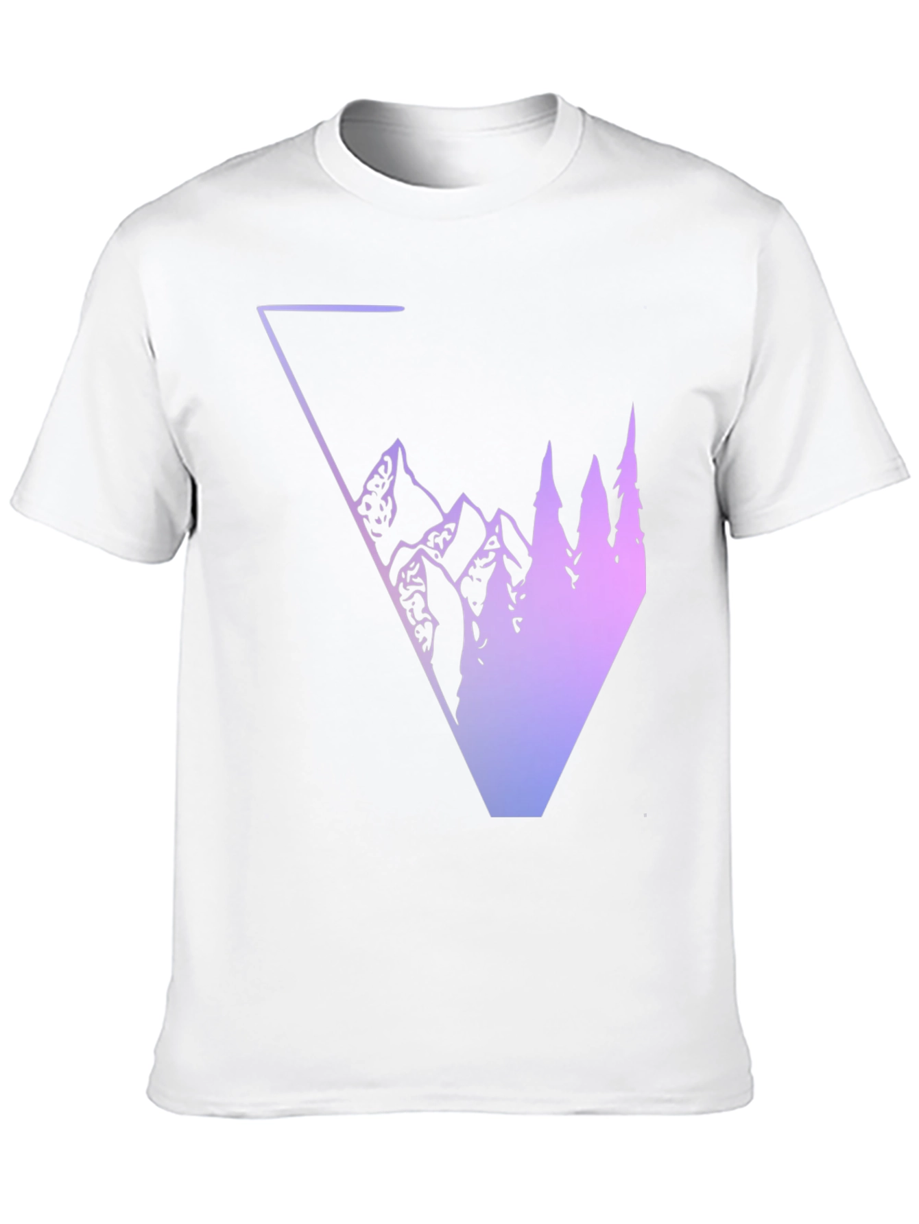 Geometric Mountain & Tree Graphic Tee