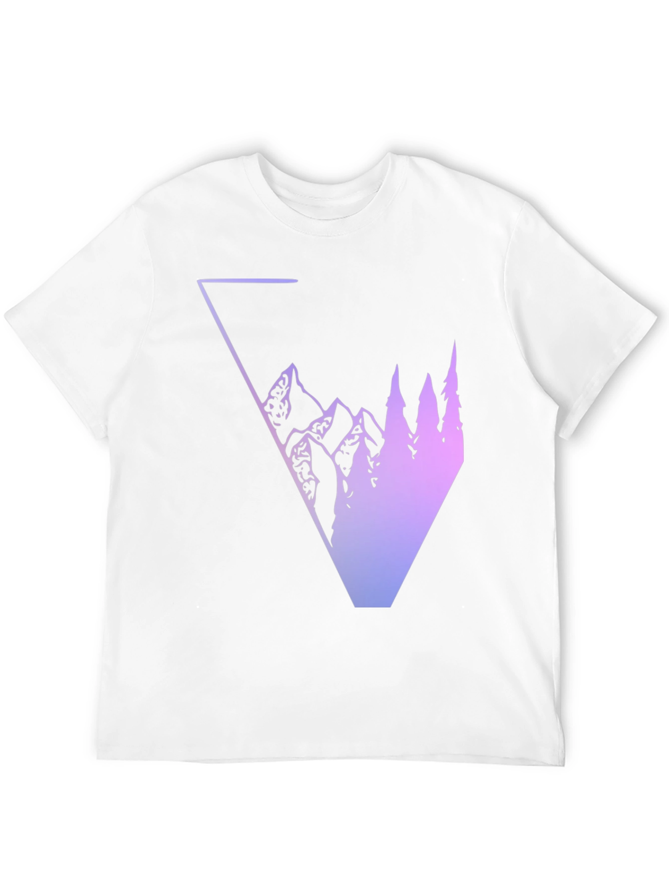 Geometric Mountain & Tree Graphic Tee