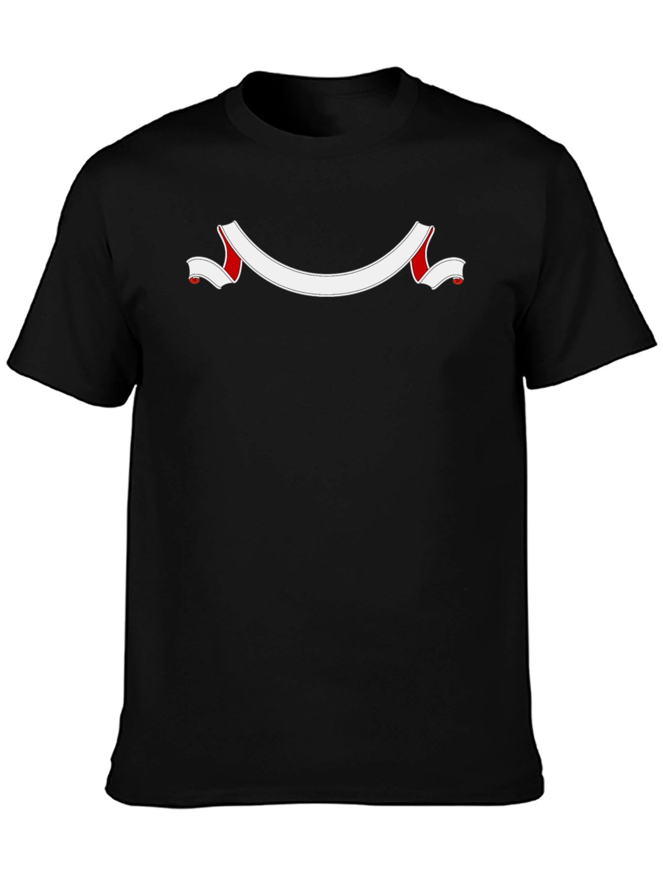 Mens Black T-Shirt with Customizable Banner Design