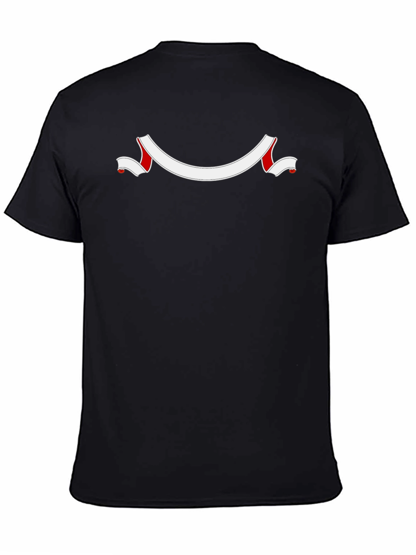 Mens Black T-Shirt with Customizable Banner Design