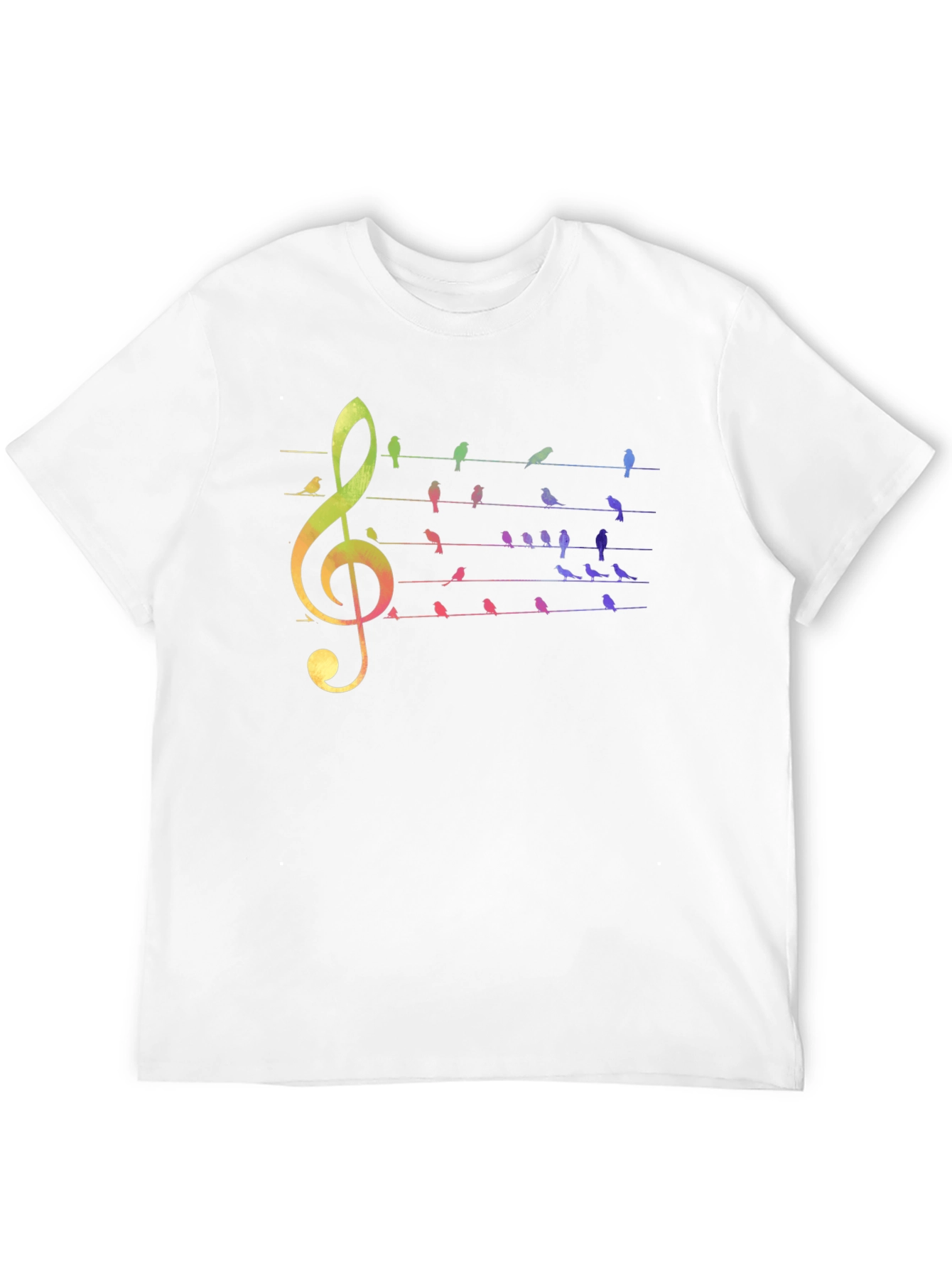 Rainbow Bird Music Note Graphic Tee