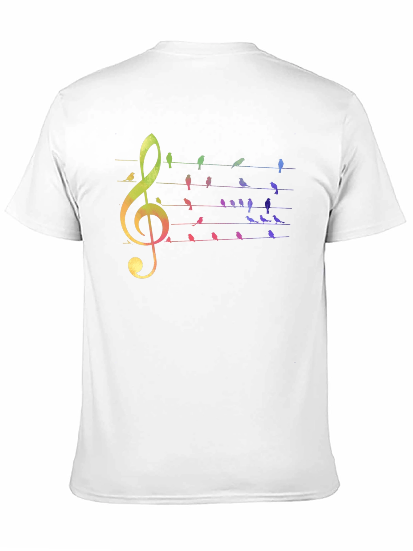 Rainbow Bird Music Note Graphic Tee