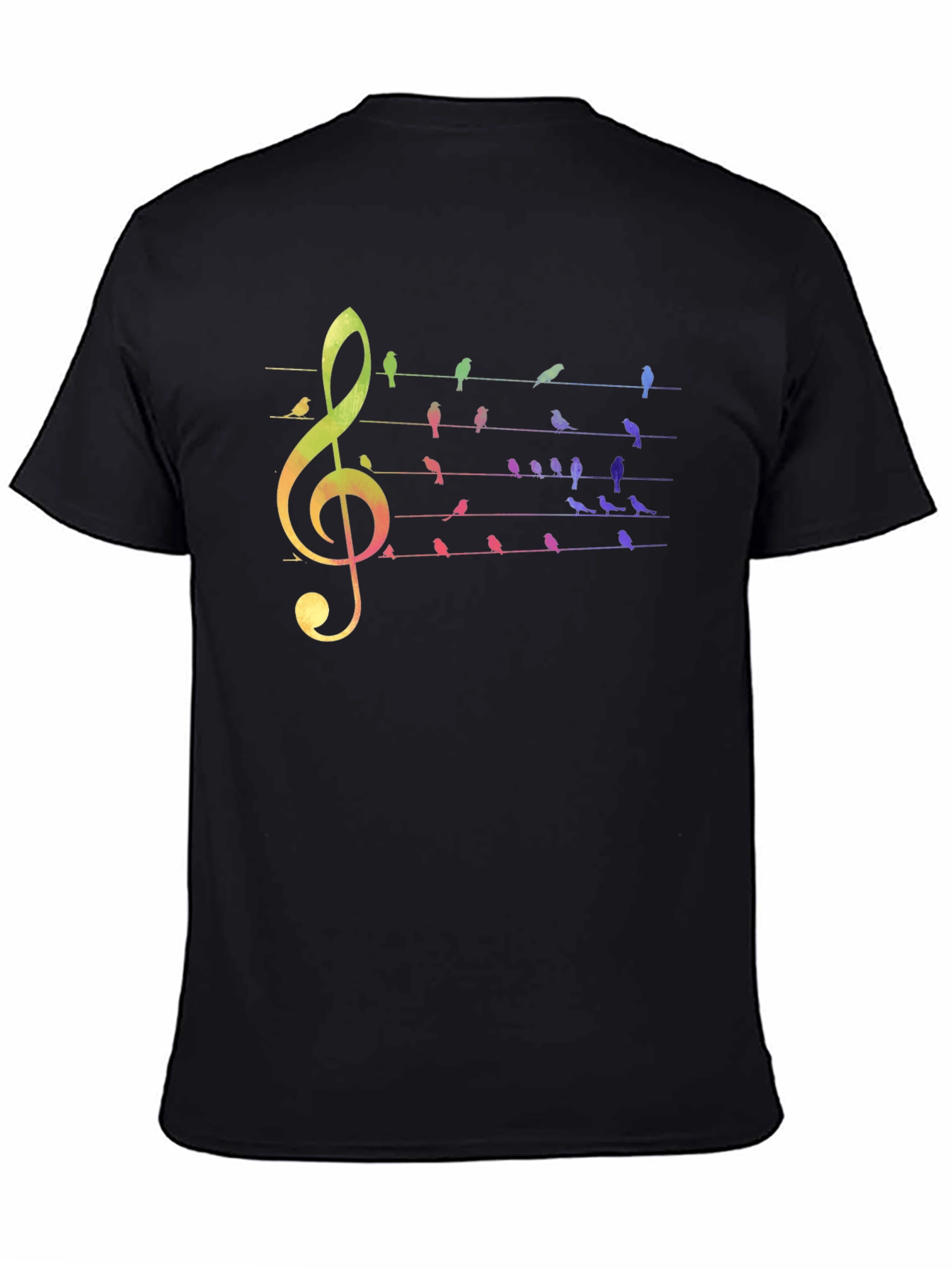 Rainbow Bird Music Note Graphic Tee