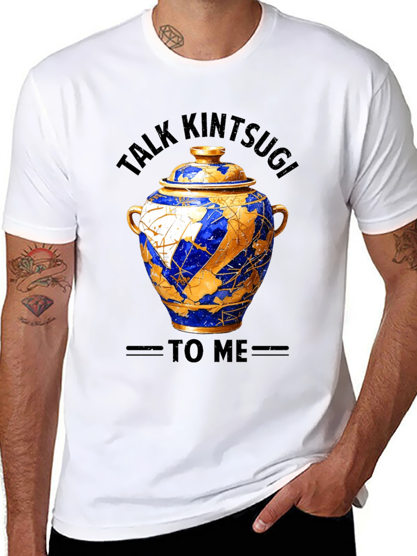 Kintsugi Art Graphic Tee - Unique Design