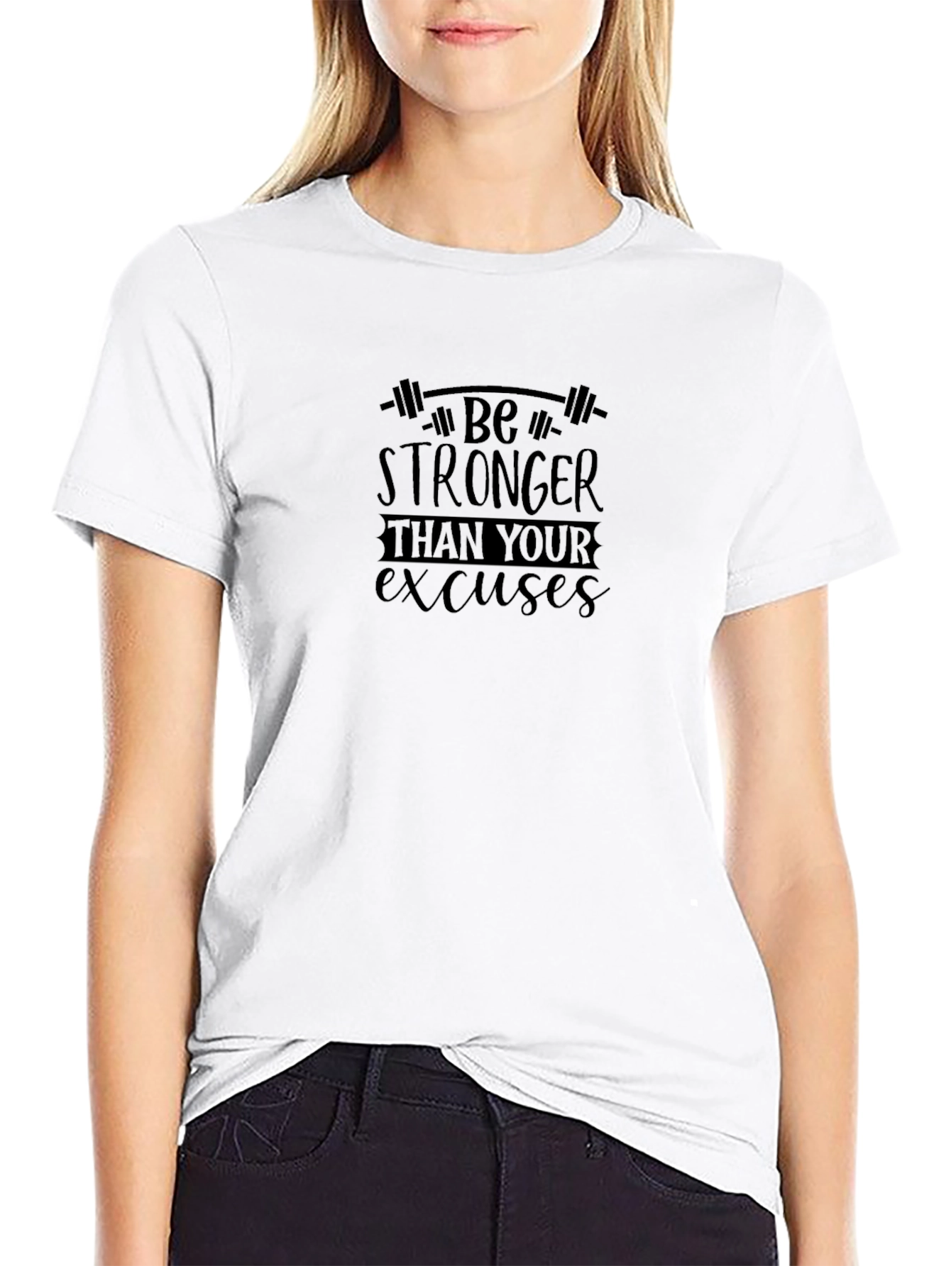 Motivational Workout T-Shirt - Be Stronger Than Excuses