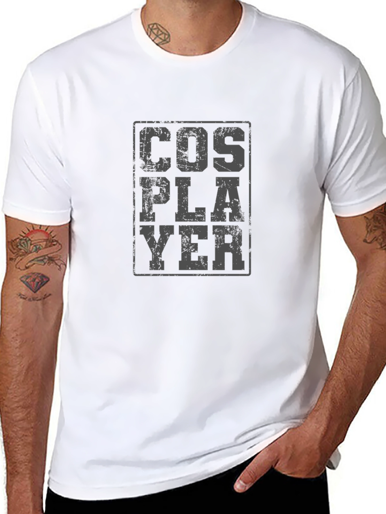 Cosplayer Graphic T-Shirt - Distressed Design
