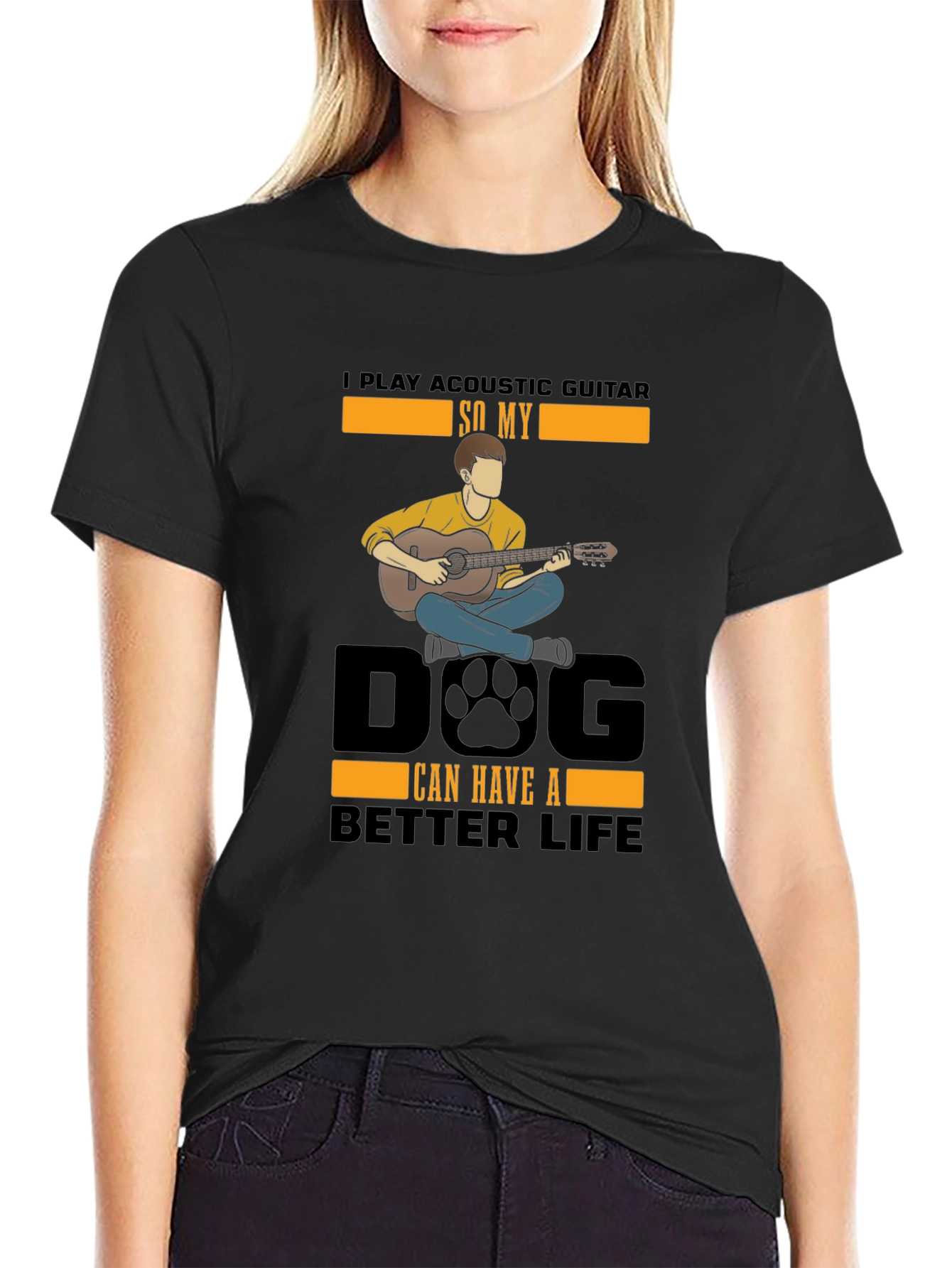 Acoustic Guitar Dog Lover T-Shirt