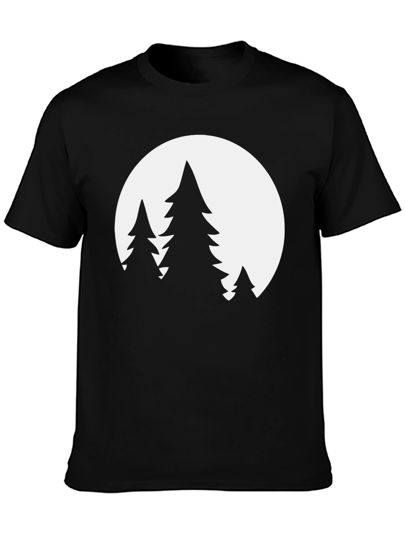 Nature Scene Graphic Tee - Black Cotton Blend