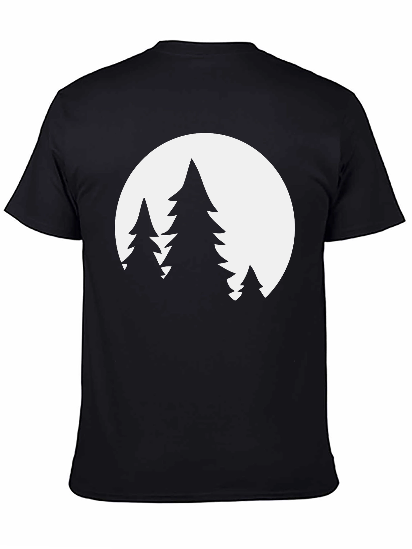 Nature Scene Graphic Tee - Black Cotton Blend
