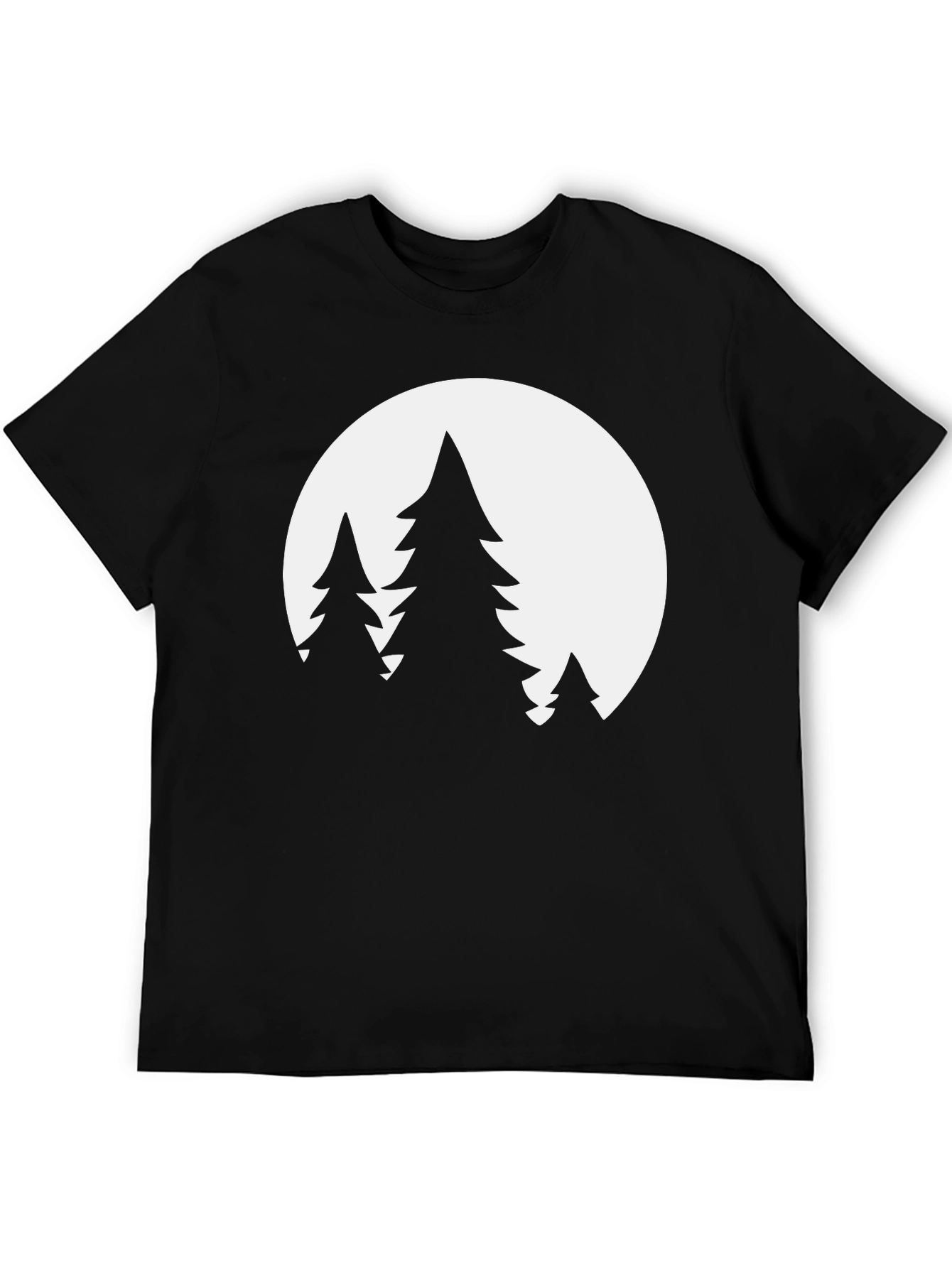 Nature Scene Graphic Tee - Black Cotton Blend