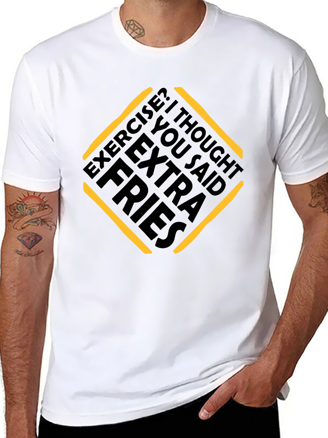 Extra Fries Graphic Tee - Funny Workout Shirt