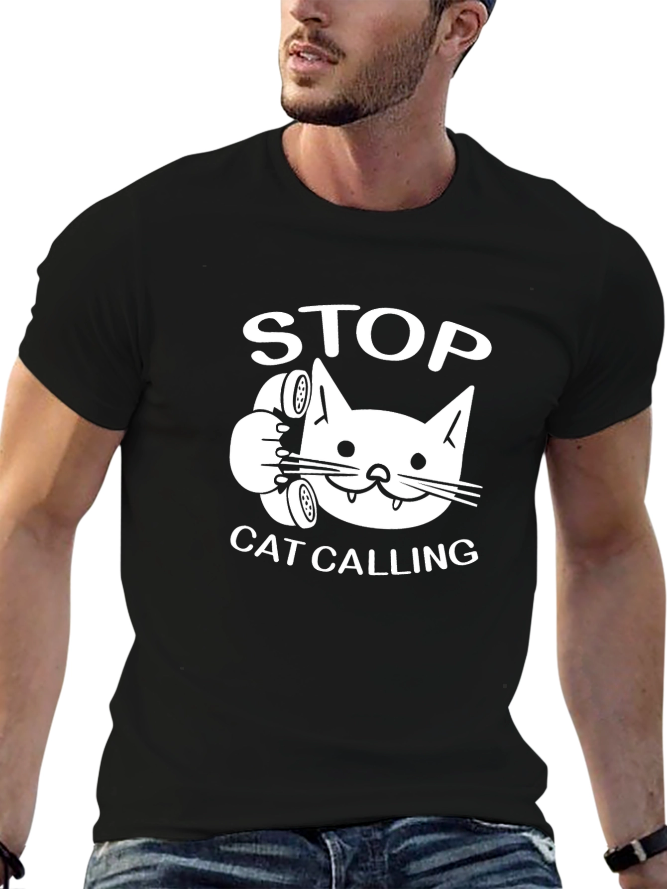 Stop Cat Calling Funny Novelty T-Shirt