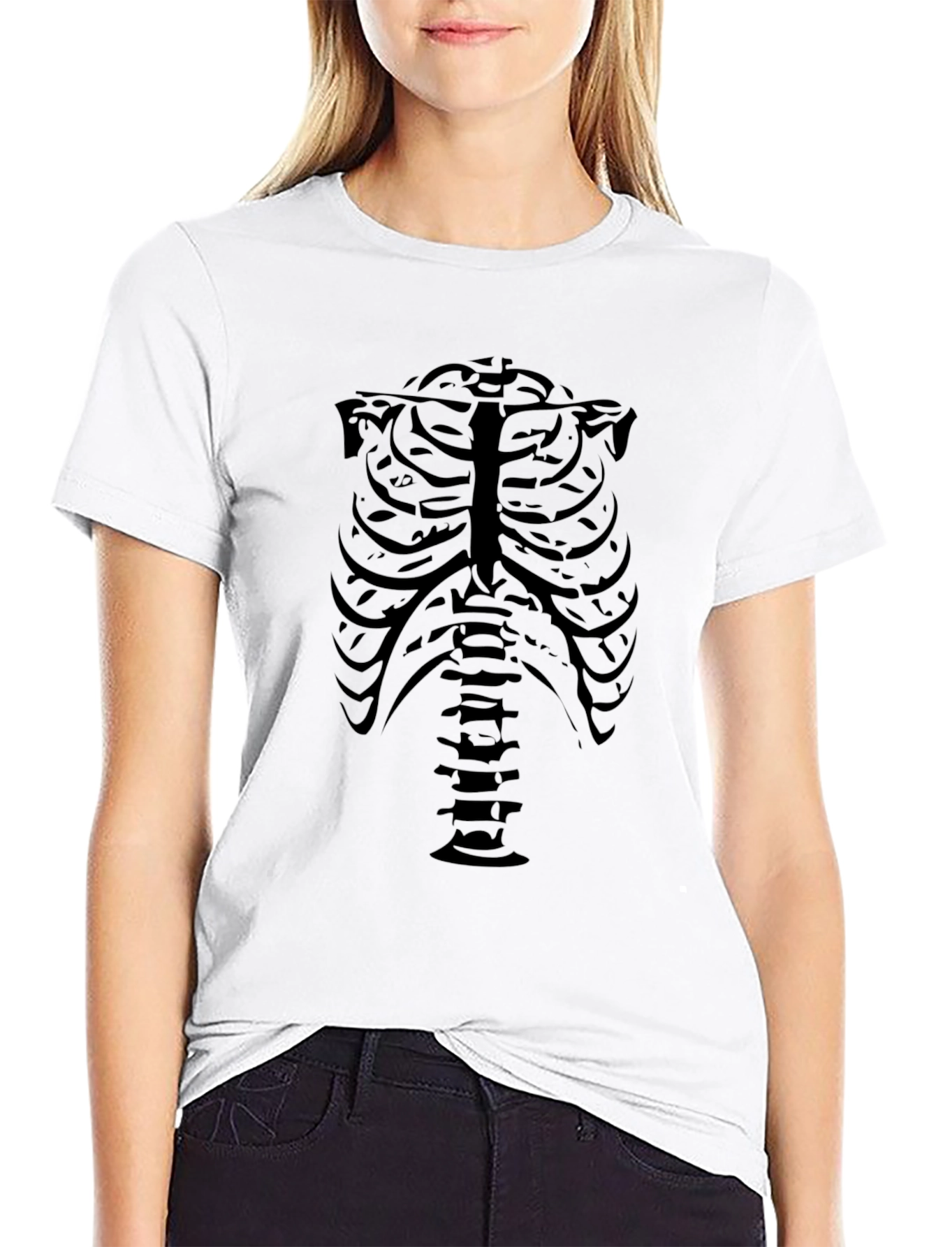Skeleton Ribcage Graphic Tee - Mens Black T-Shirt