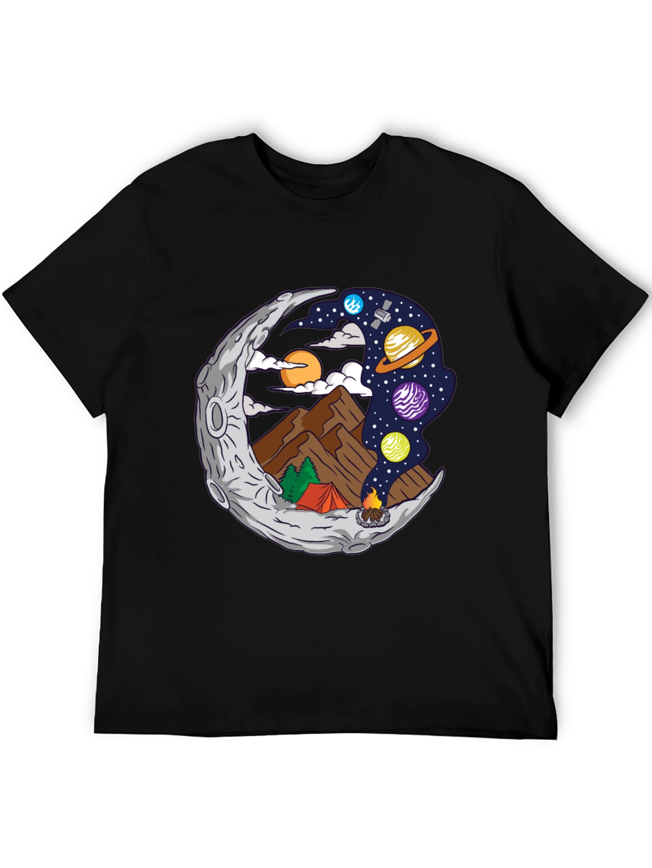 Moon Camping Graphic T-Shirt