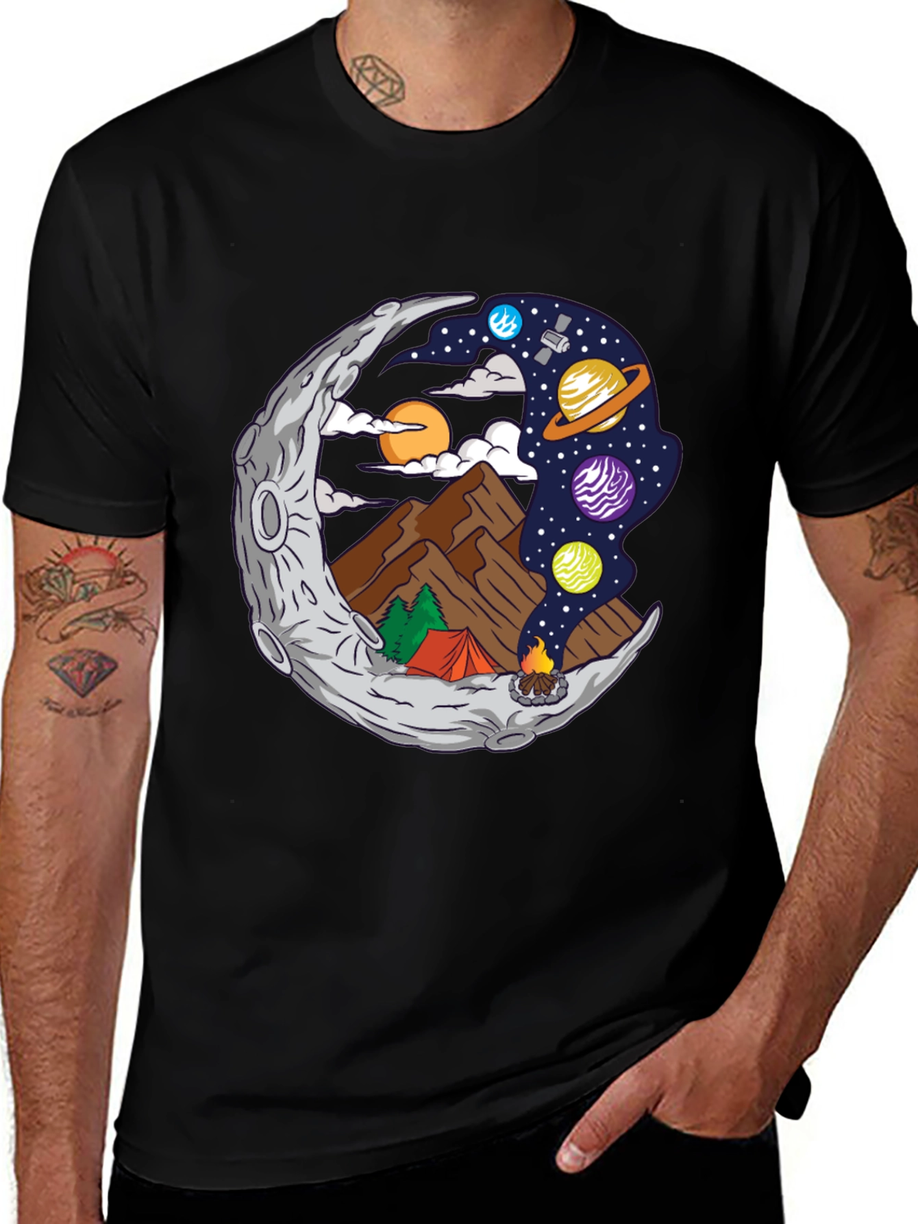 Moon Camping Graphic T-Shirt