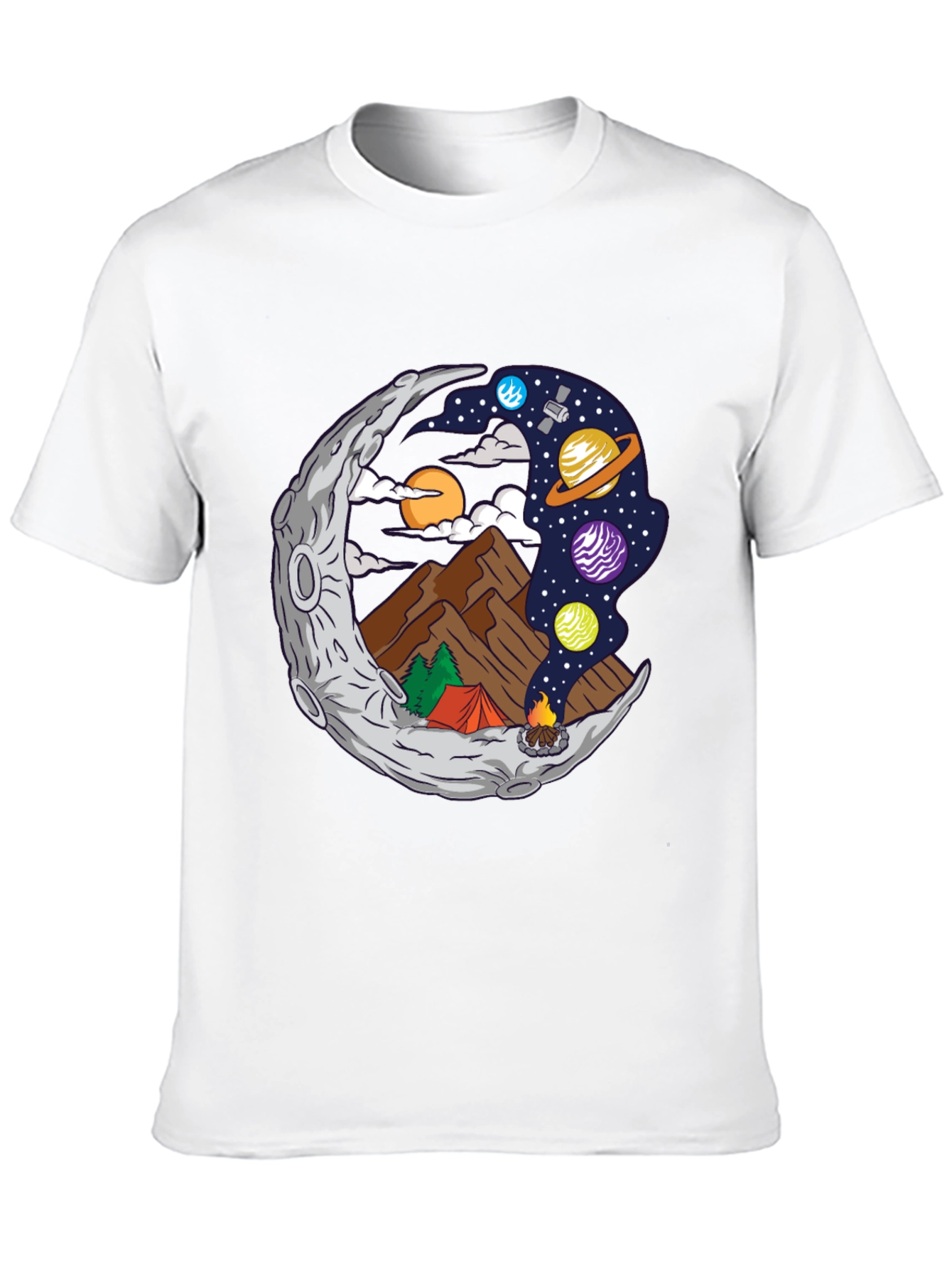 Moon Camping Graphic T-Shirt