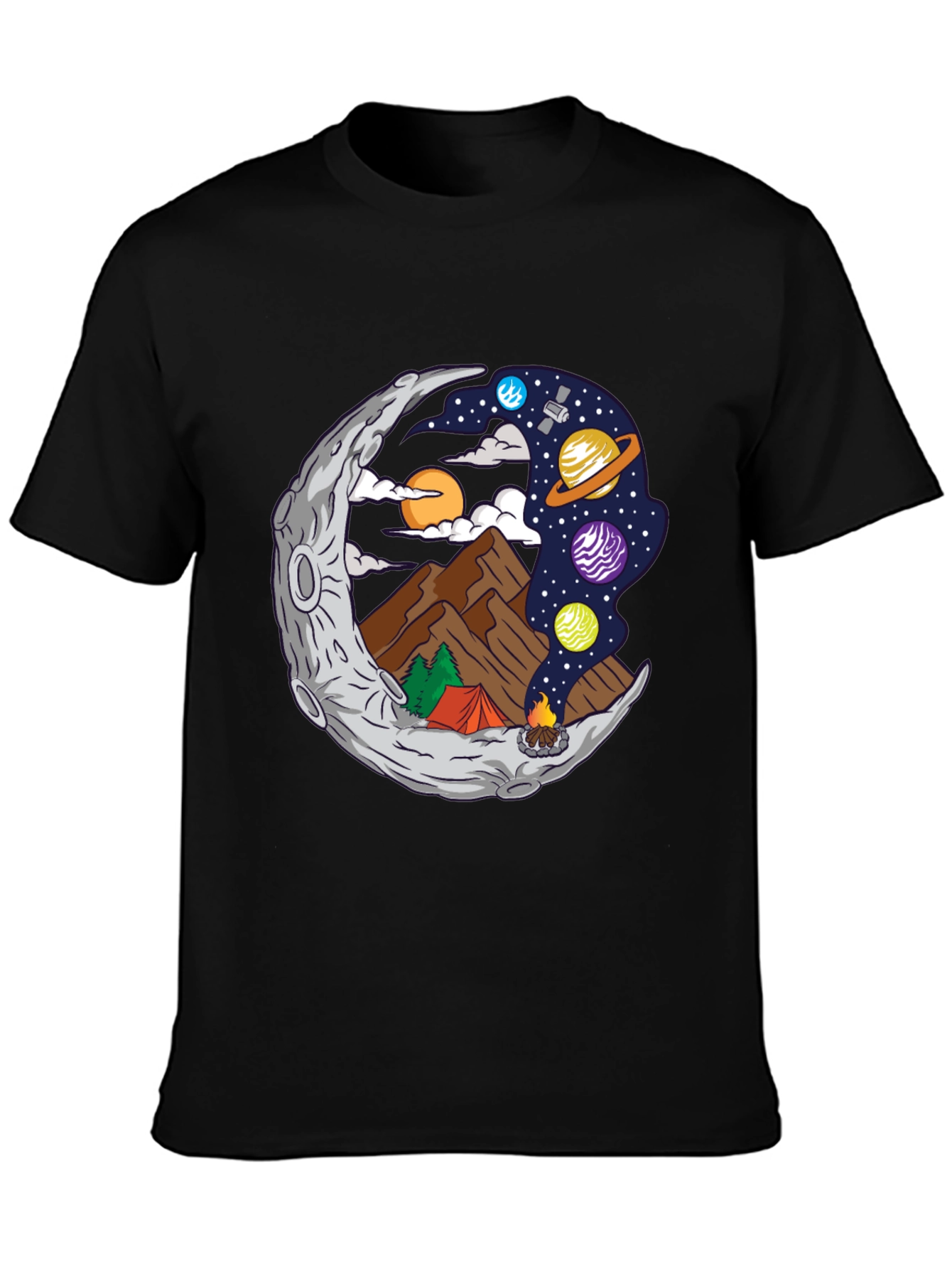 Moon Camping Graphic T-Shirt