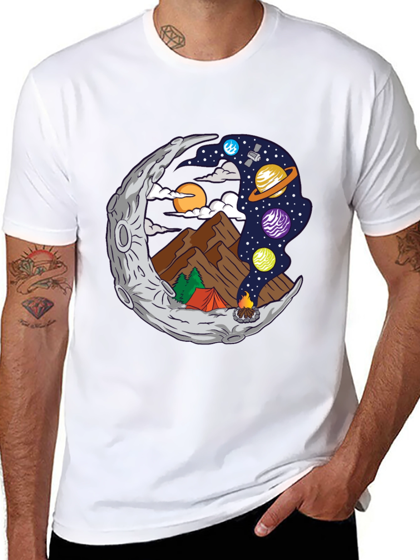 Moon Camping Graphic T-Shirt