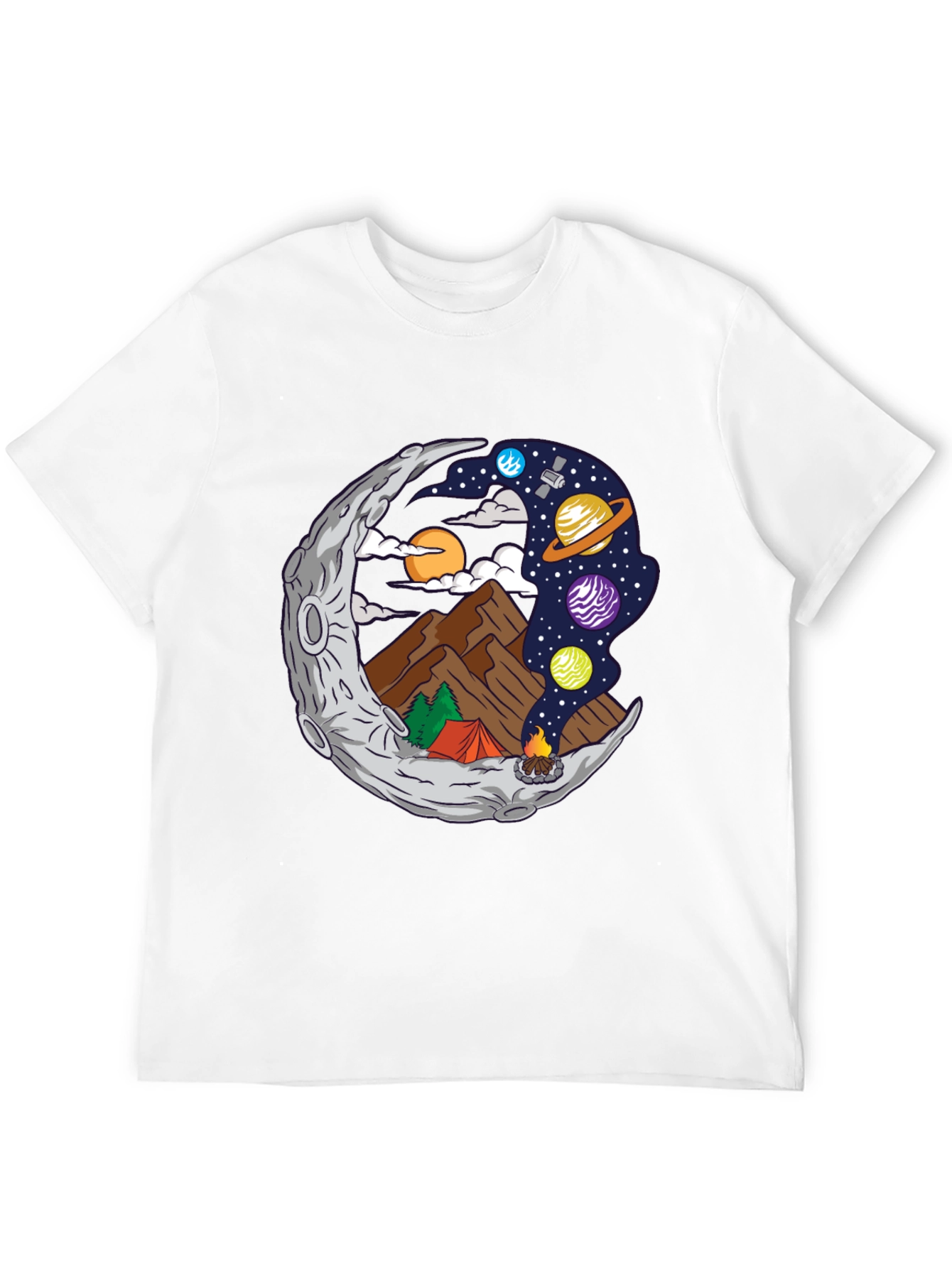 Moon Camping Graphic T-Shirt
