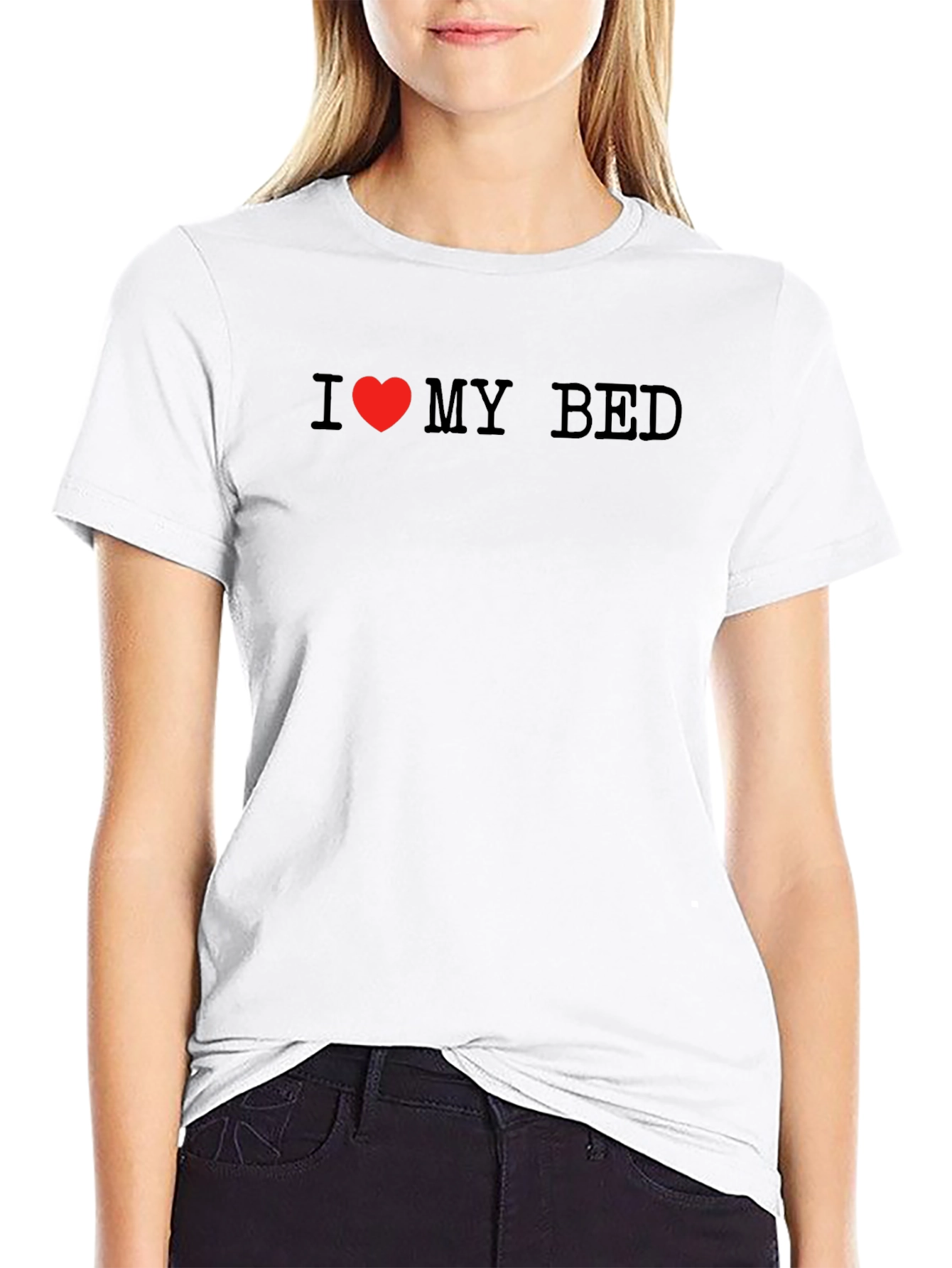 I Love My Bed Black T-Shirt