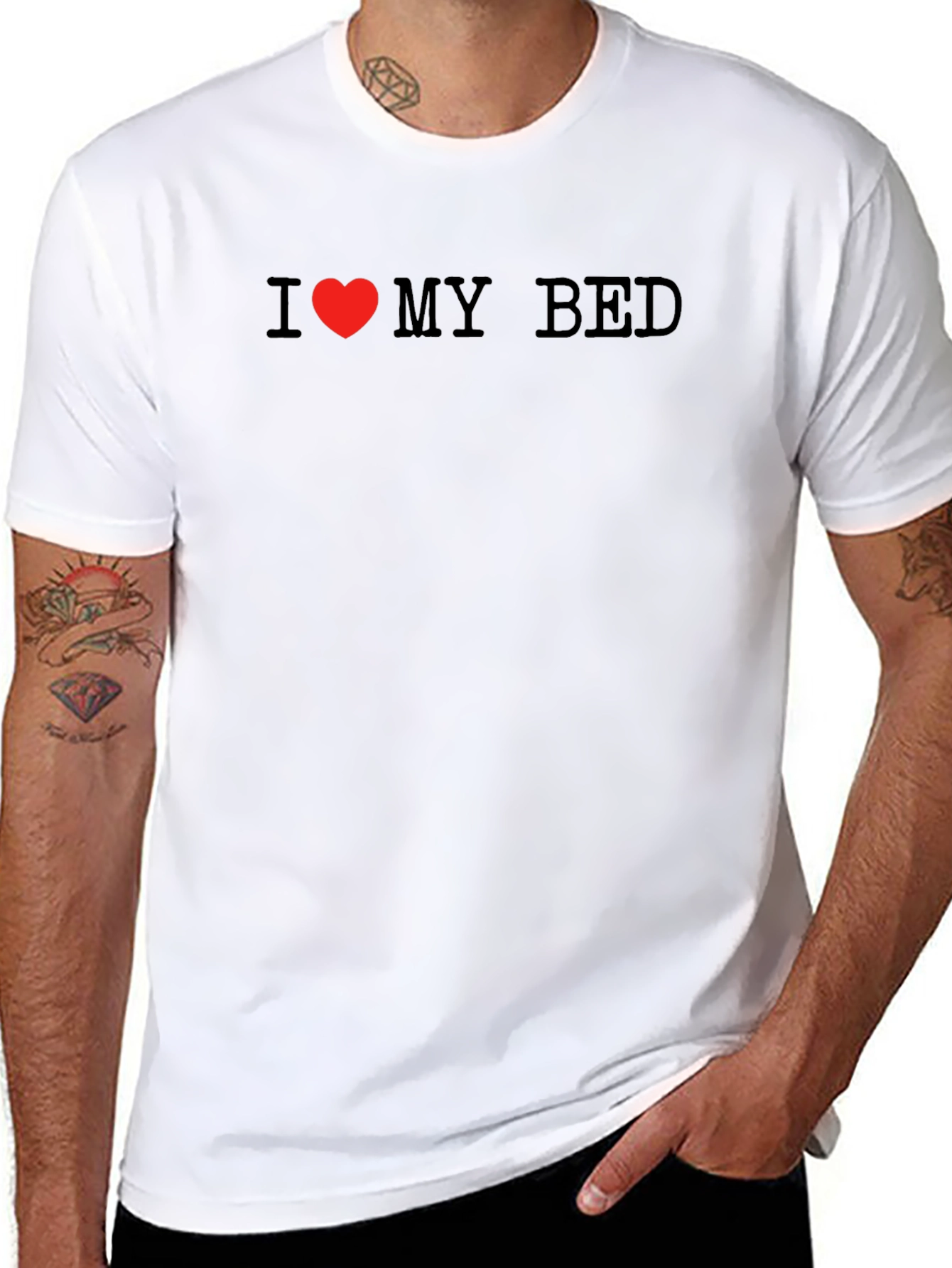 I Love My Bed Black T-Shirt