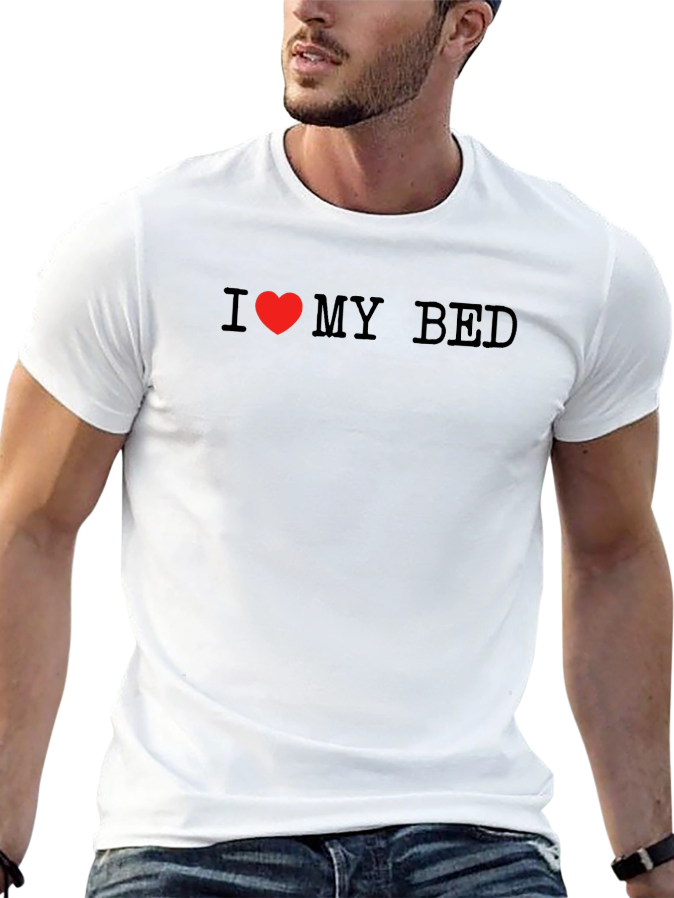 I Love My Bed Black T-Shirt