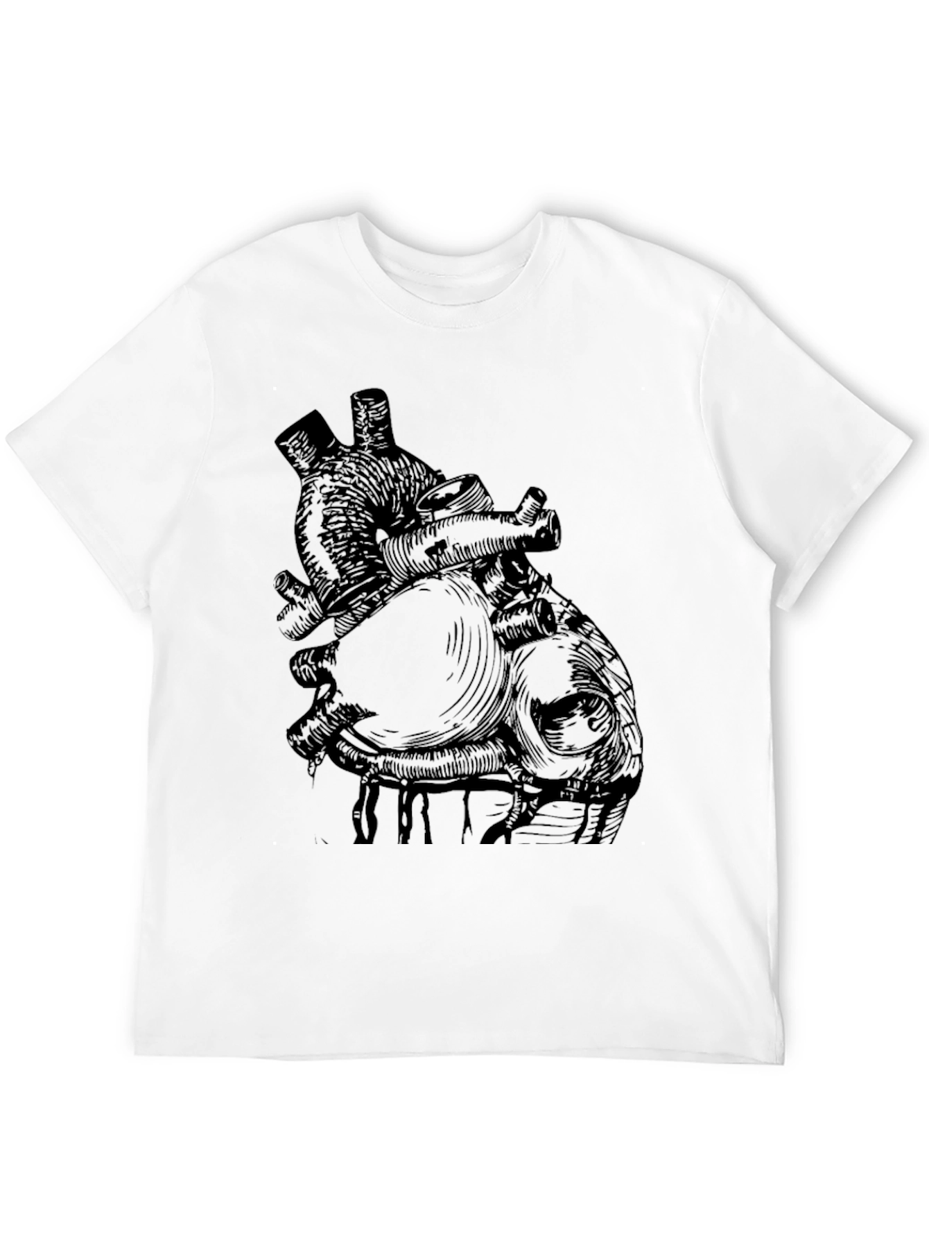 Anatomical Heart Print Black T-Shirt