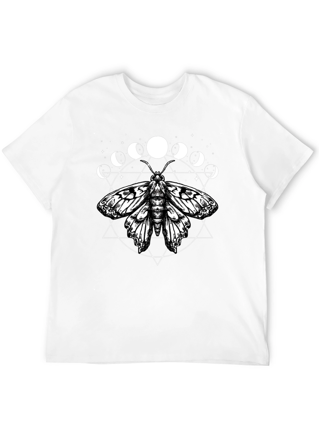 Moth Moon Phases Graphic Tee - Black