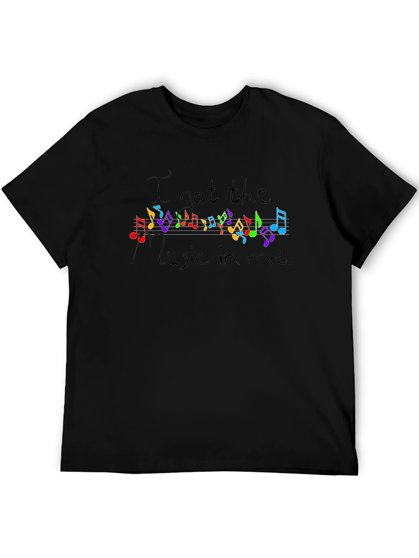 Music in Me Black Graphic T-Shirt