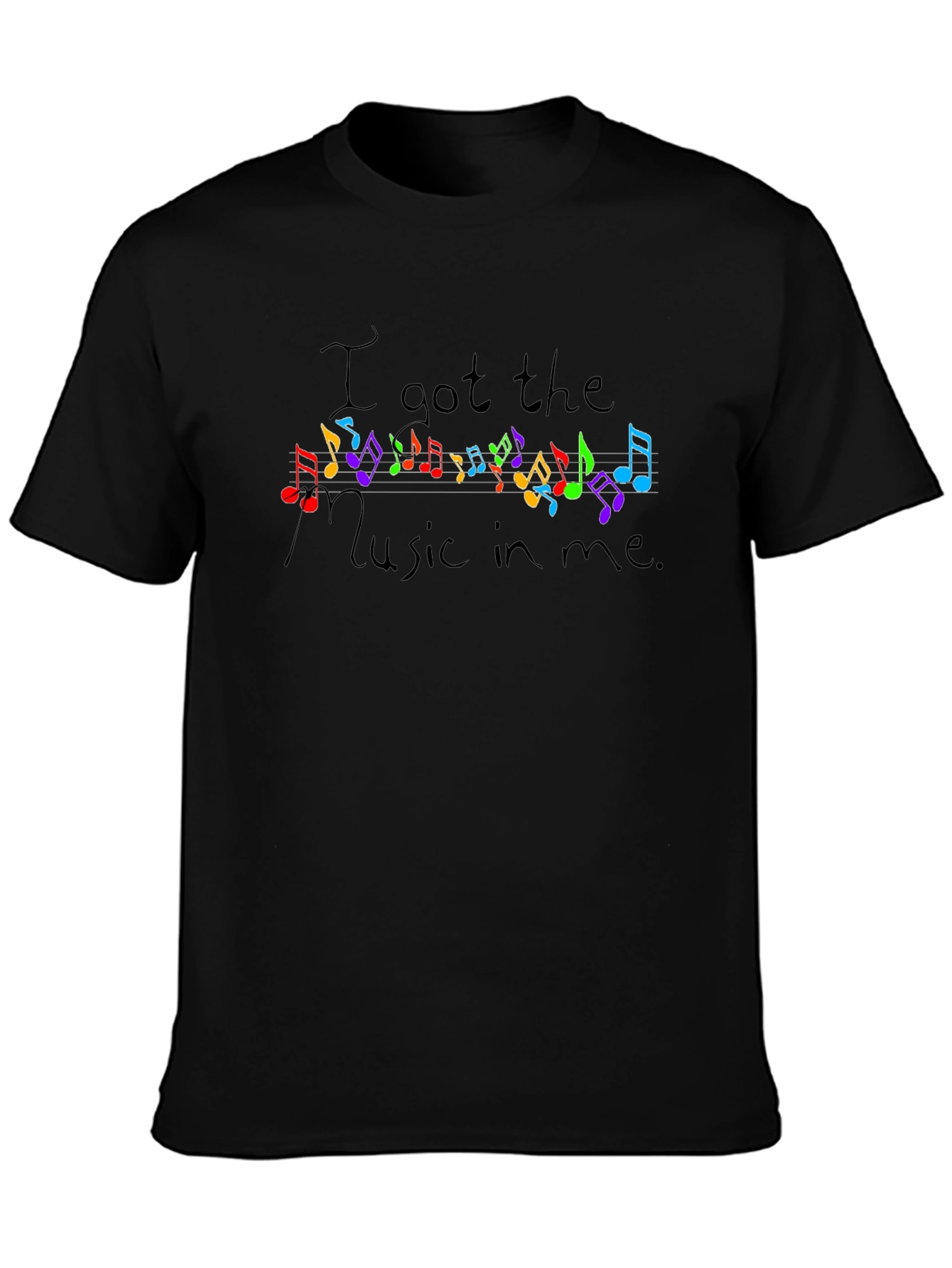 Music in Me Black Graphic T-Shirt