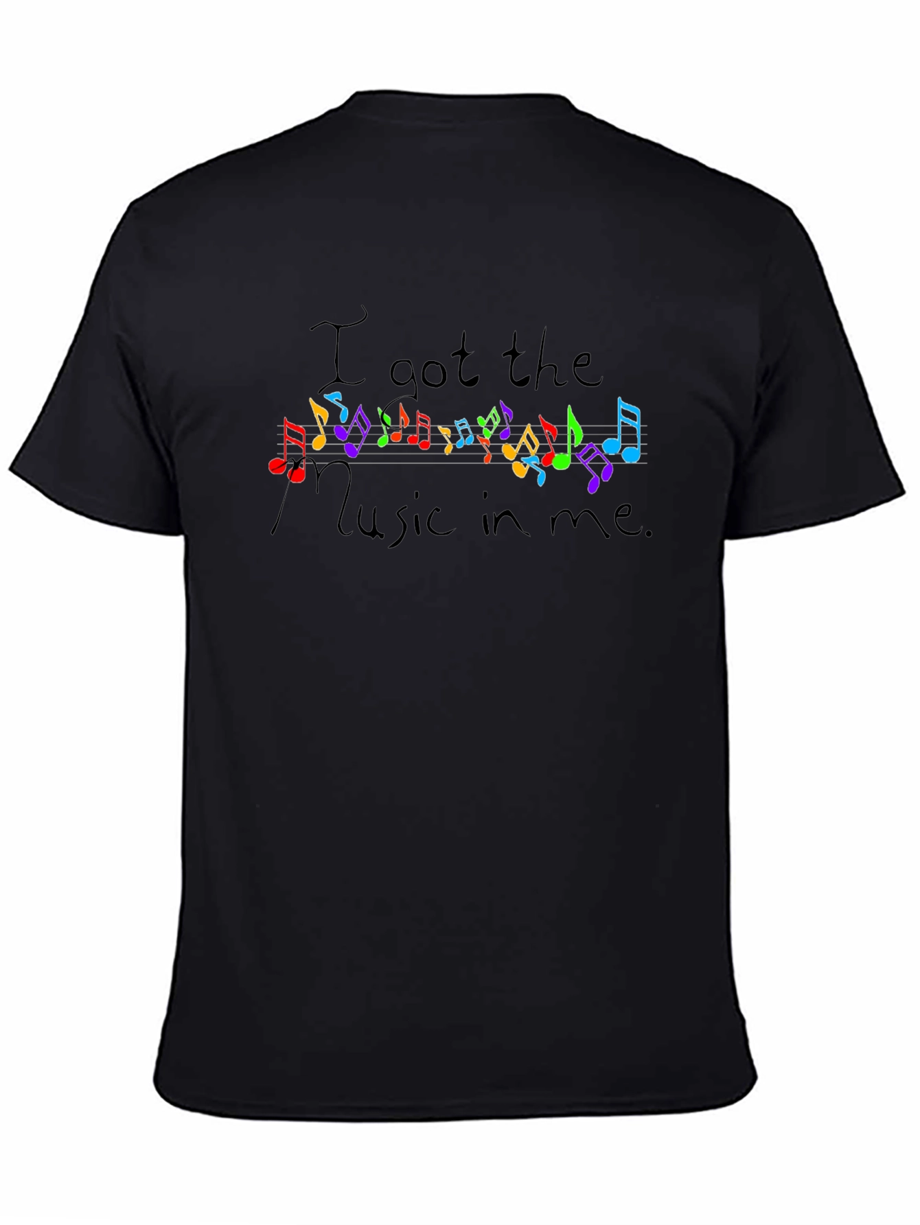 Music in Me Black Graphic T-Shirt