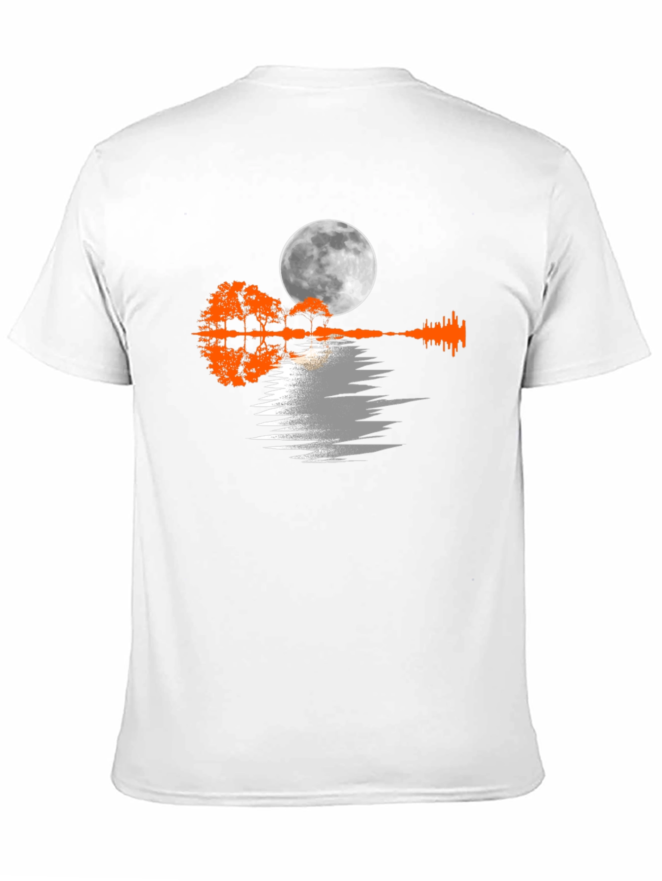 Moonlit Guitar Trees Black Tee