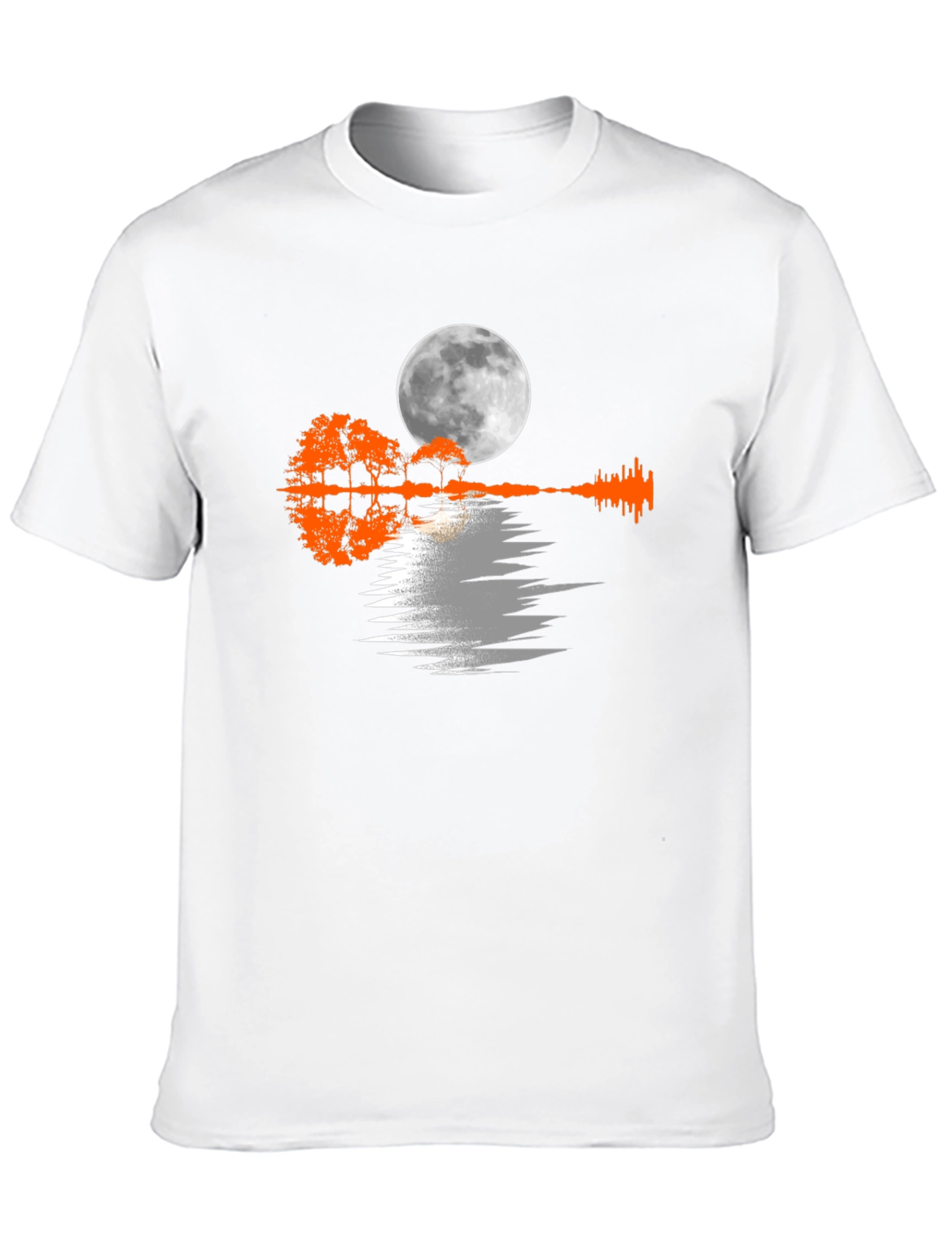 Moonlit Guitar Trees Black Tee