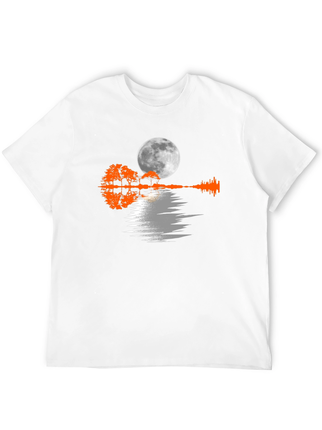 Moonlit Guitar Trees Black Tee