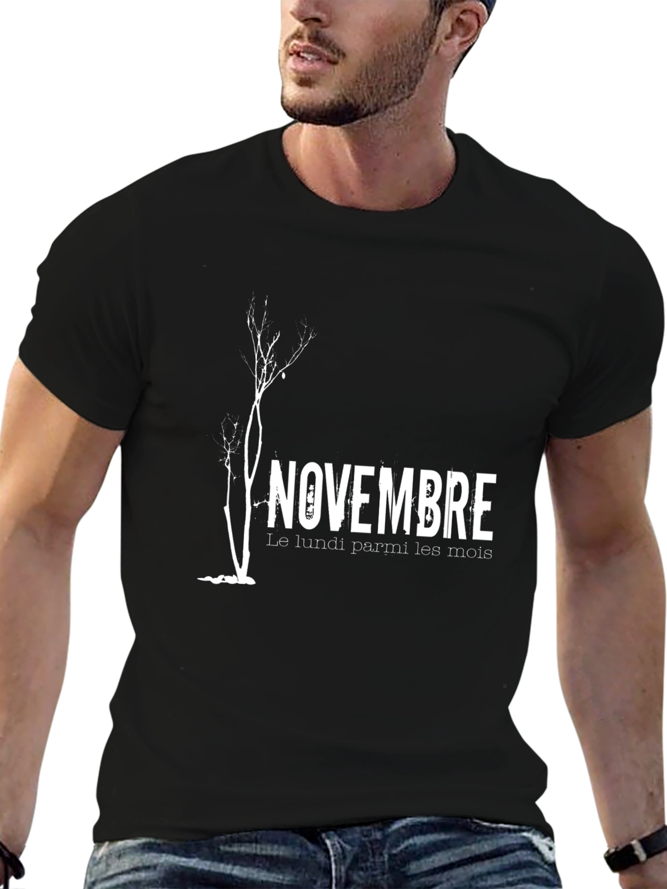 Novembre Graphic Print Black T-Shirt