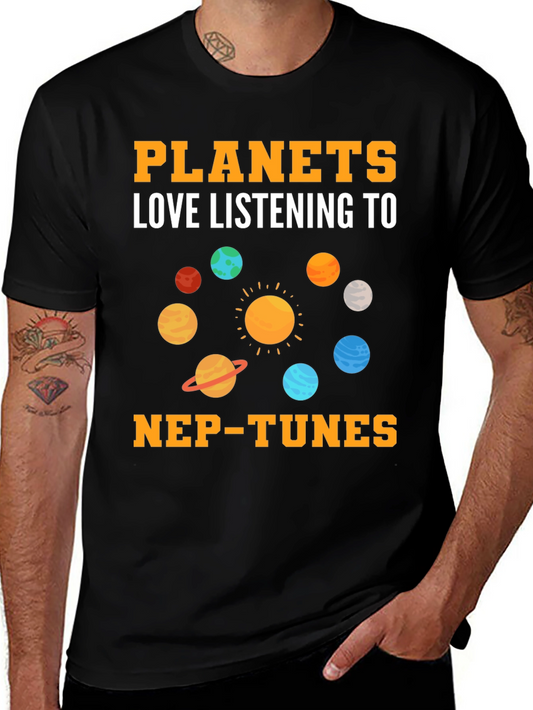 Planets Love Listening Graphic T-Shirt