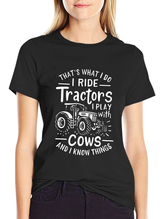 Tractor and Cows Graphic Tee - Farm Life Shirt
