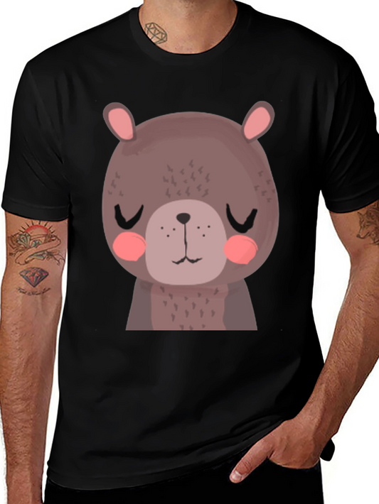 Cute Bear Graphic Tee - Soft Cotton Blend Comfort