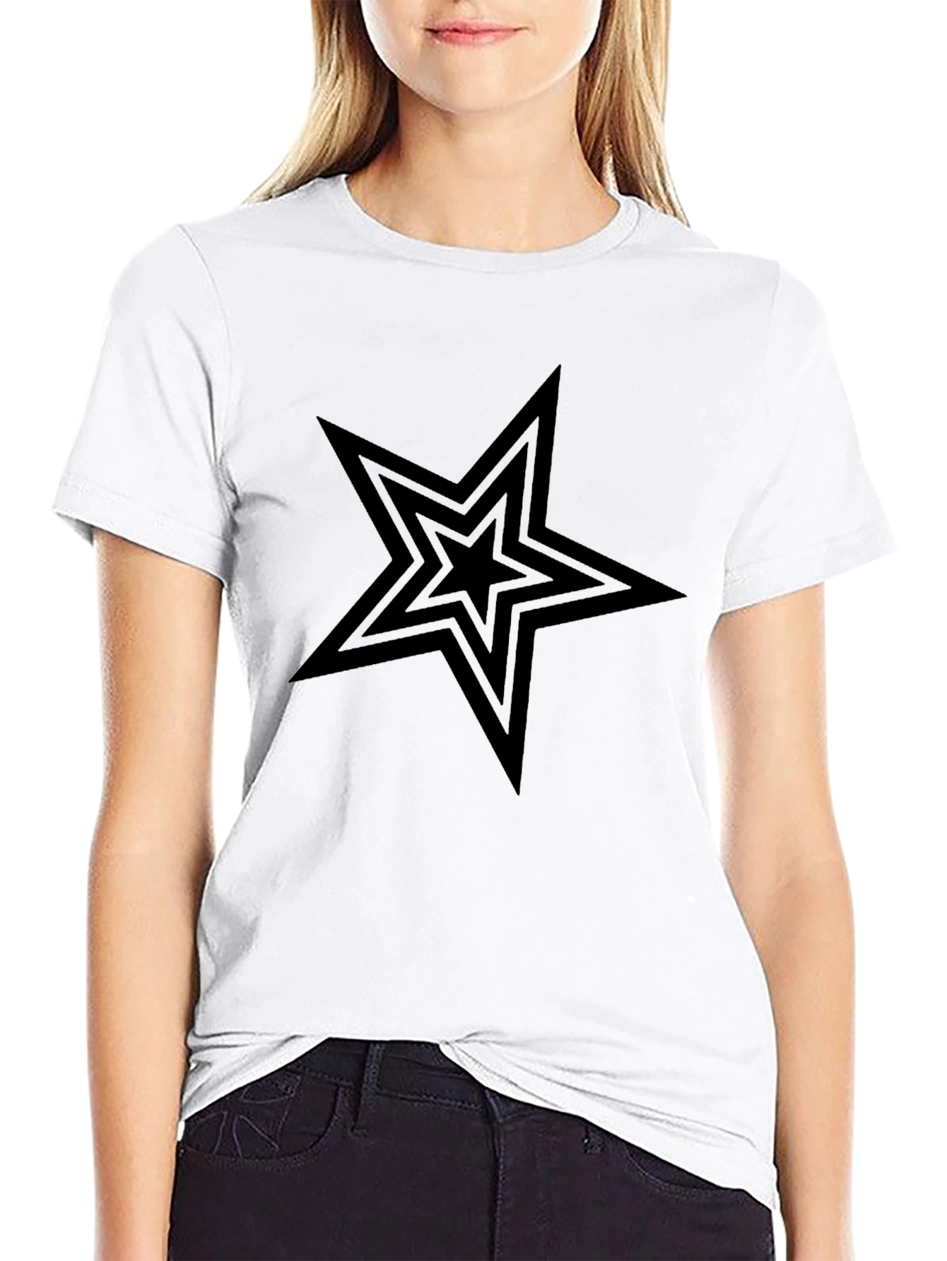 Black Star Graphic Tee - Mens Casual Shirt