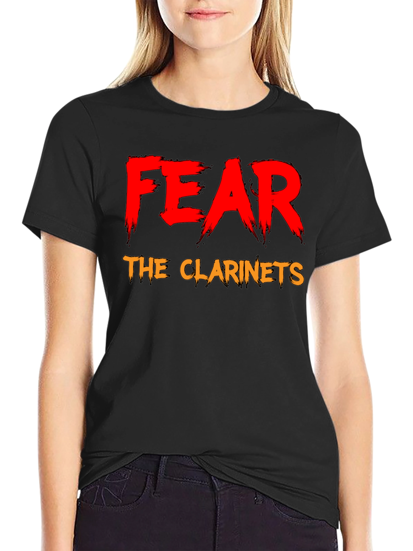 Fear The Clarinets Black T-Shirt Funny Band Tee