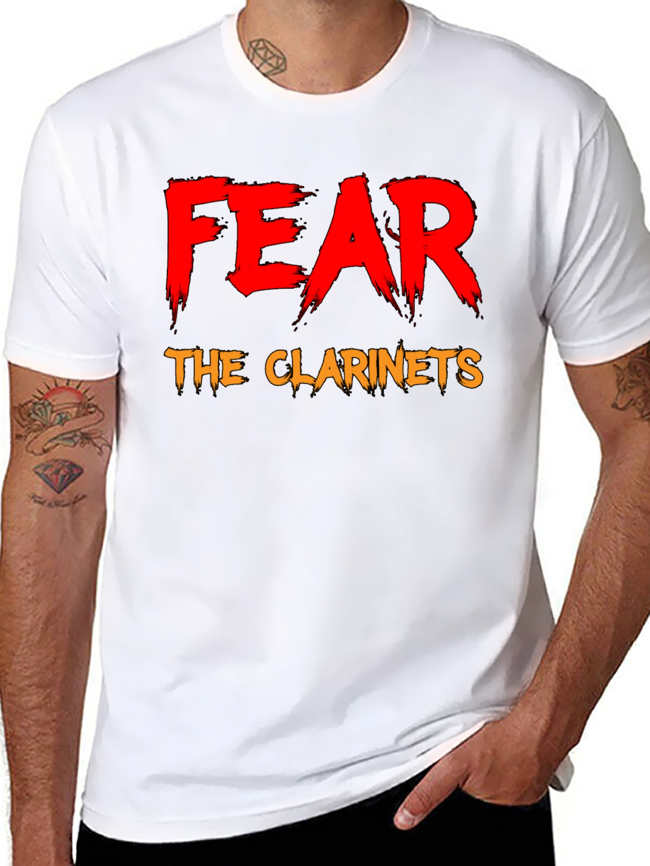 Fear The Clarinets Black T-Shirt Funny Band Tee
