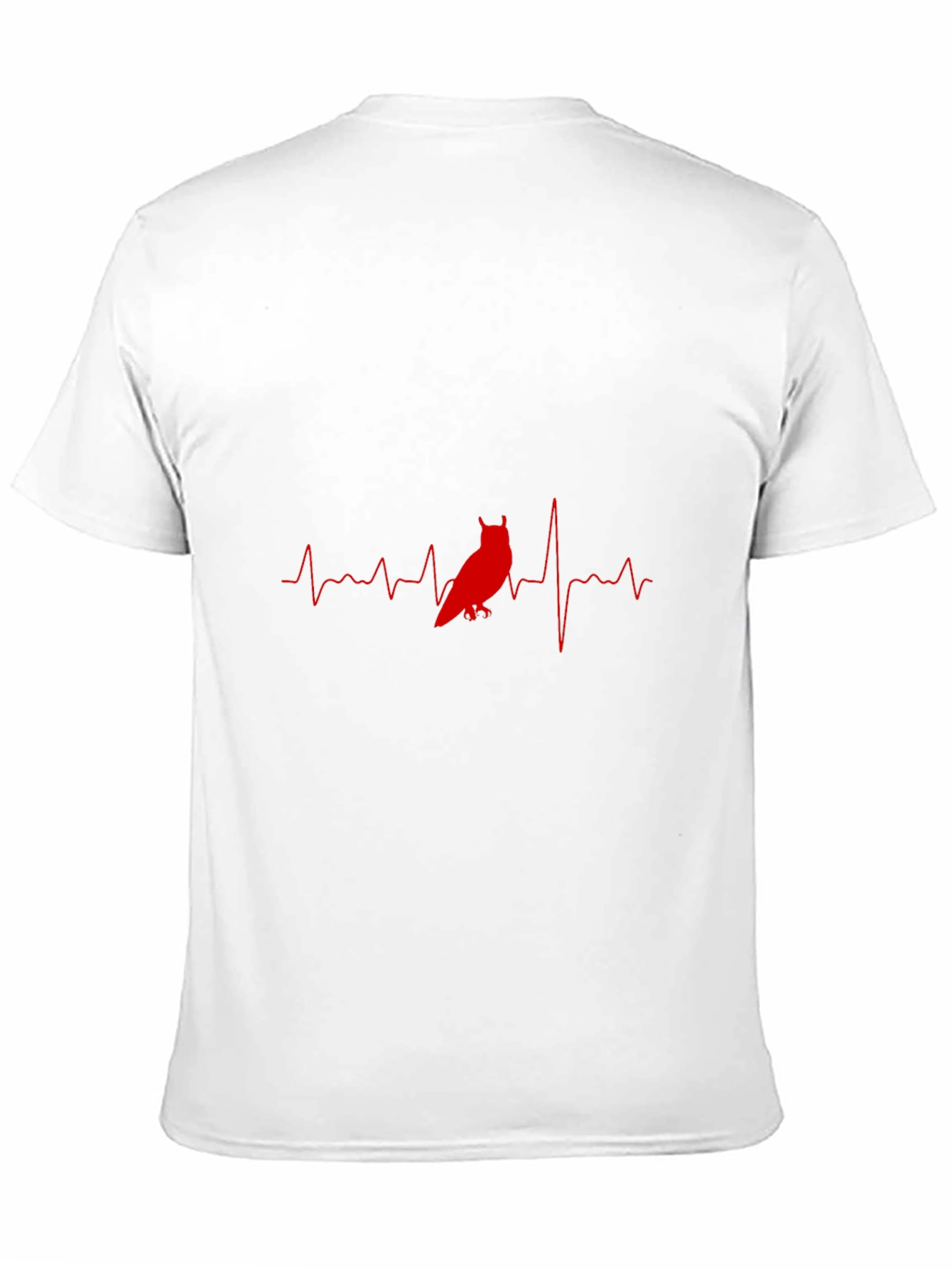 Owl Heartbeat Graphic T-Shirt - Black Cotton Tee