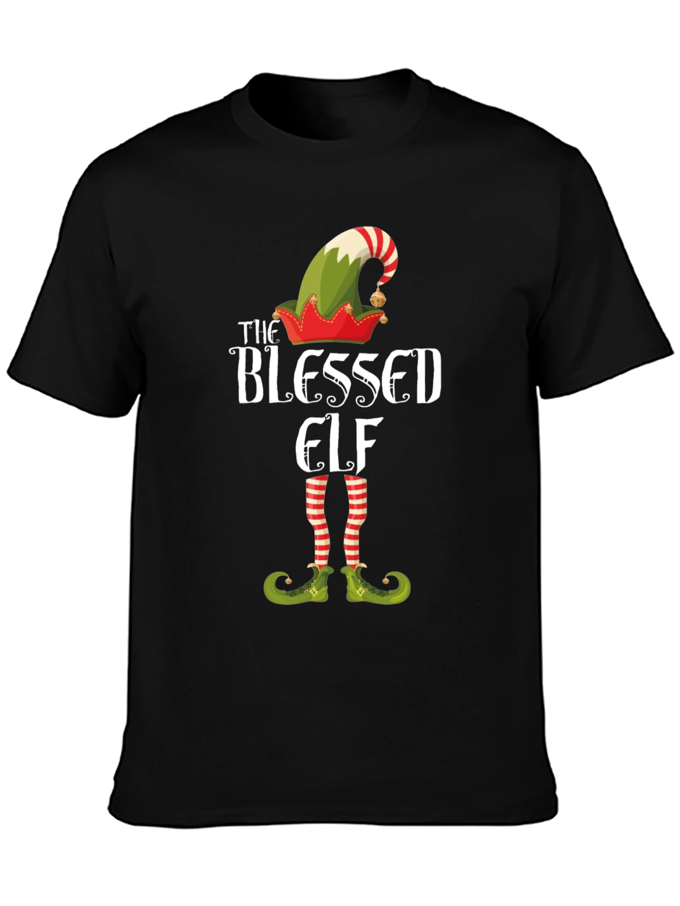 Blessed Elf Graphic T-Shirt - Festive Holiday Apparel
