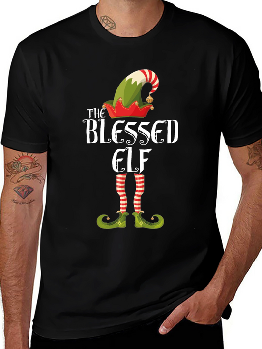 Blessed Elf Graphic T-Shirt - Festive Holiday Apparel