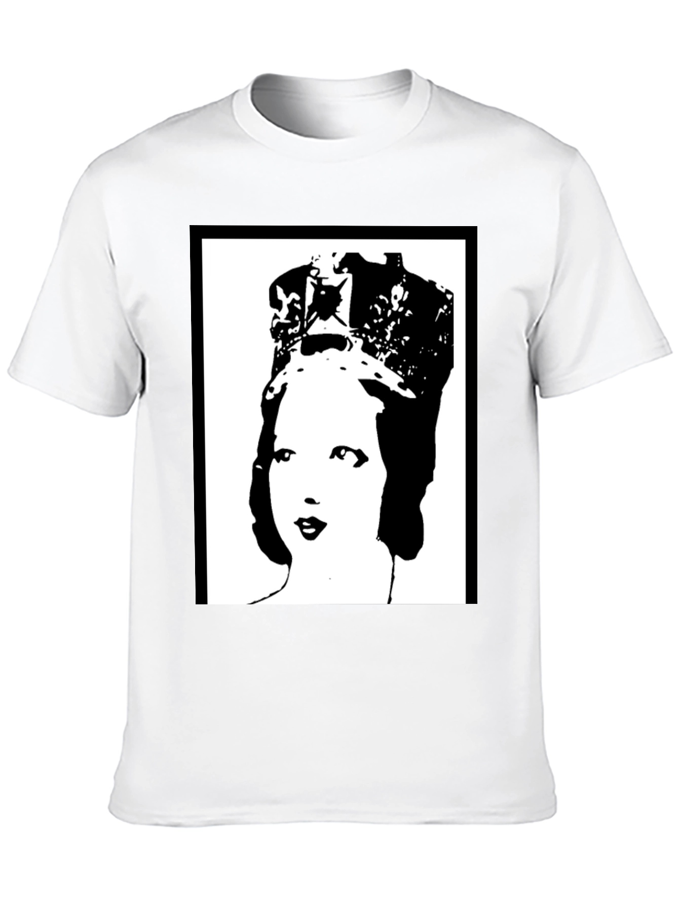 Queen Elizabeth Pop Art Black T-Shirt