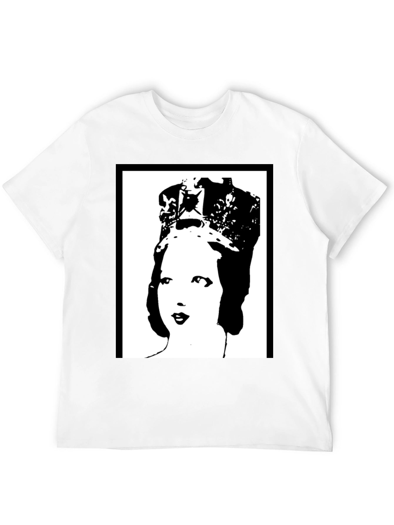 Queen Elizabeth Pop Art Black T-Shirt