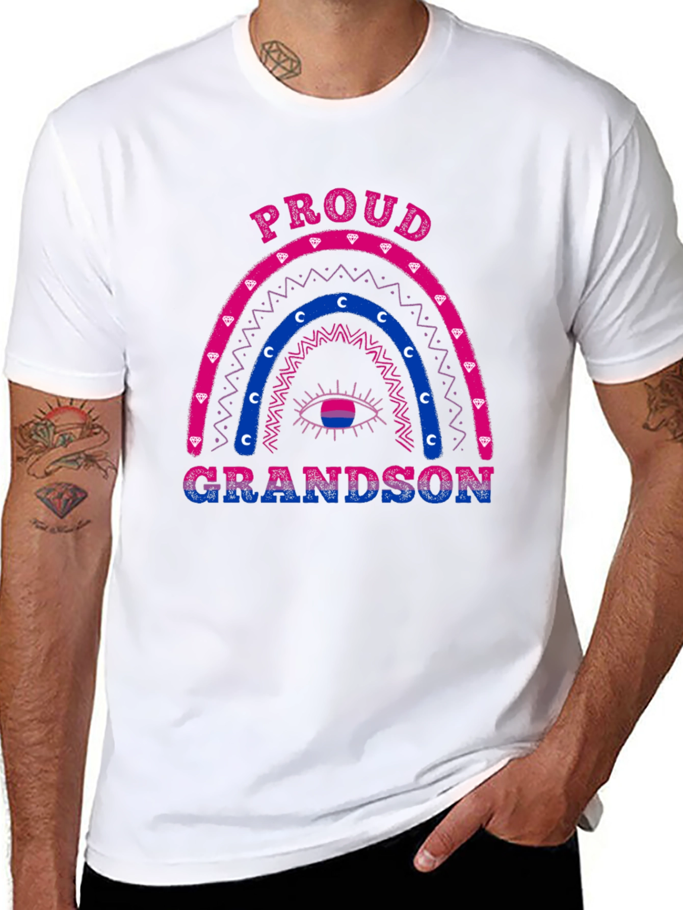 Proud Grandson Bi Pride Rainbow T-Shirt